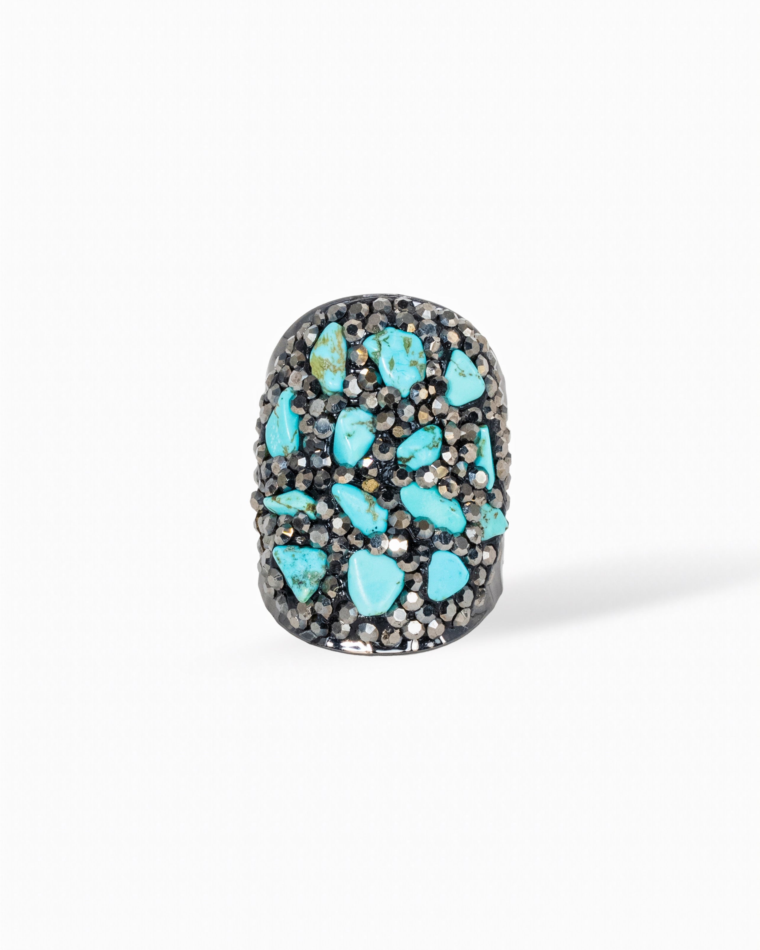 Luxe Dome Ring- Turquoise, Amethyst and Jade