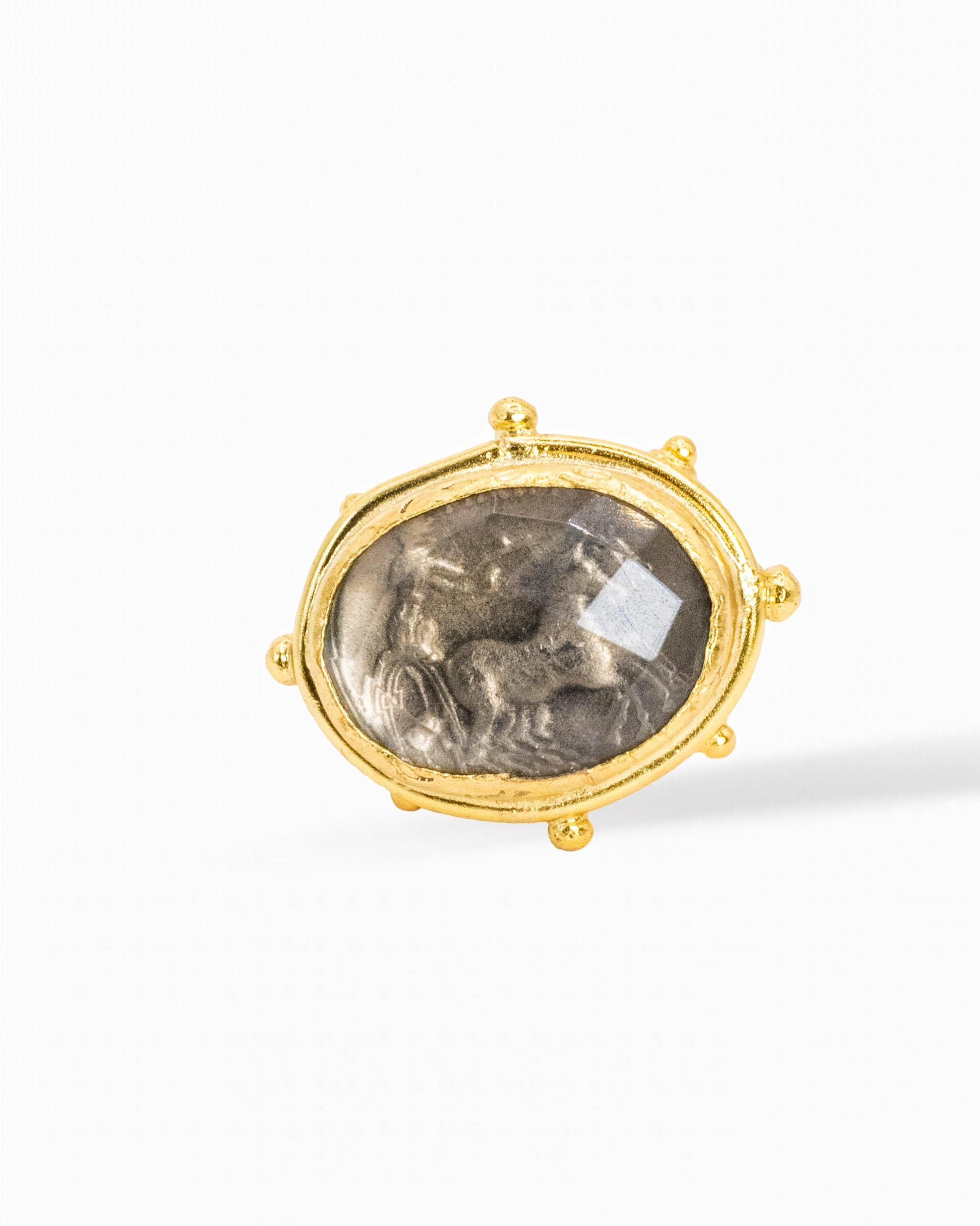Ancient Muse Intaglio Ring – Gold Framed