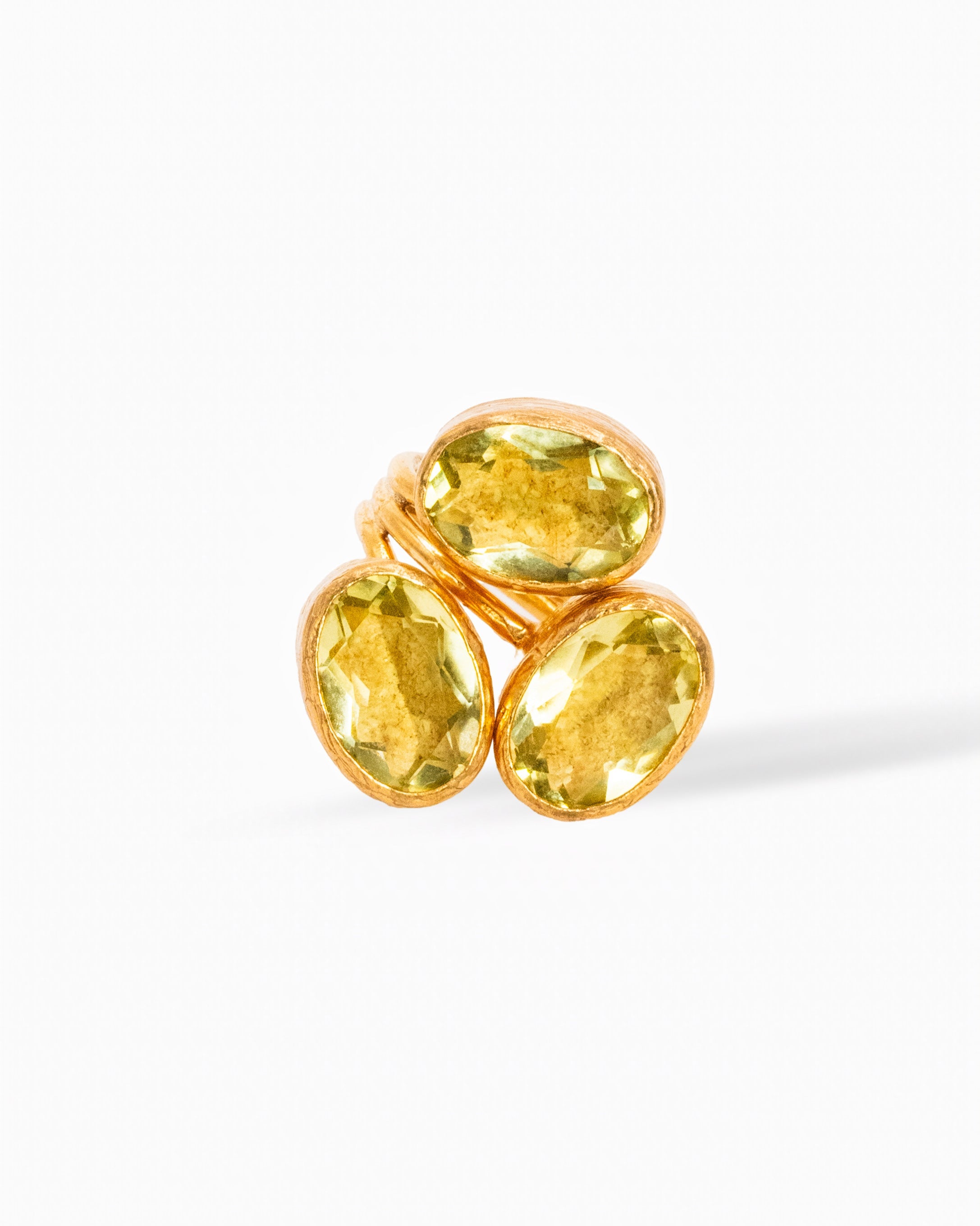 Triple Citrine Glow Ring – Stacked Sunshine Sparkle