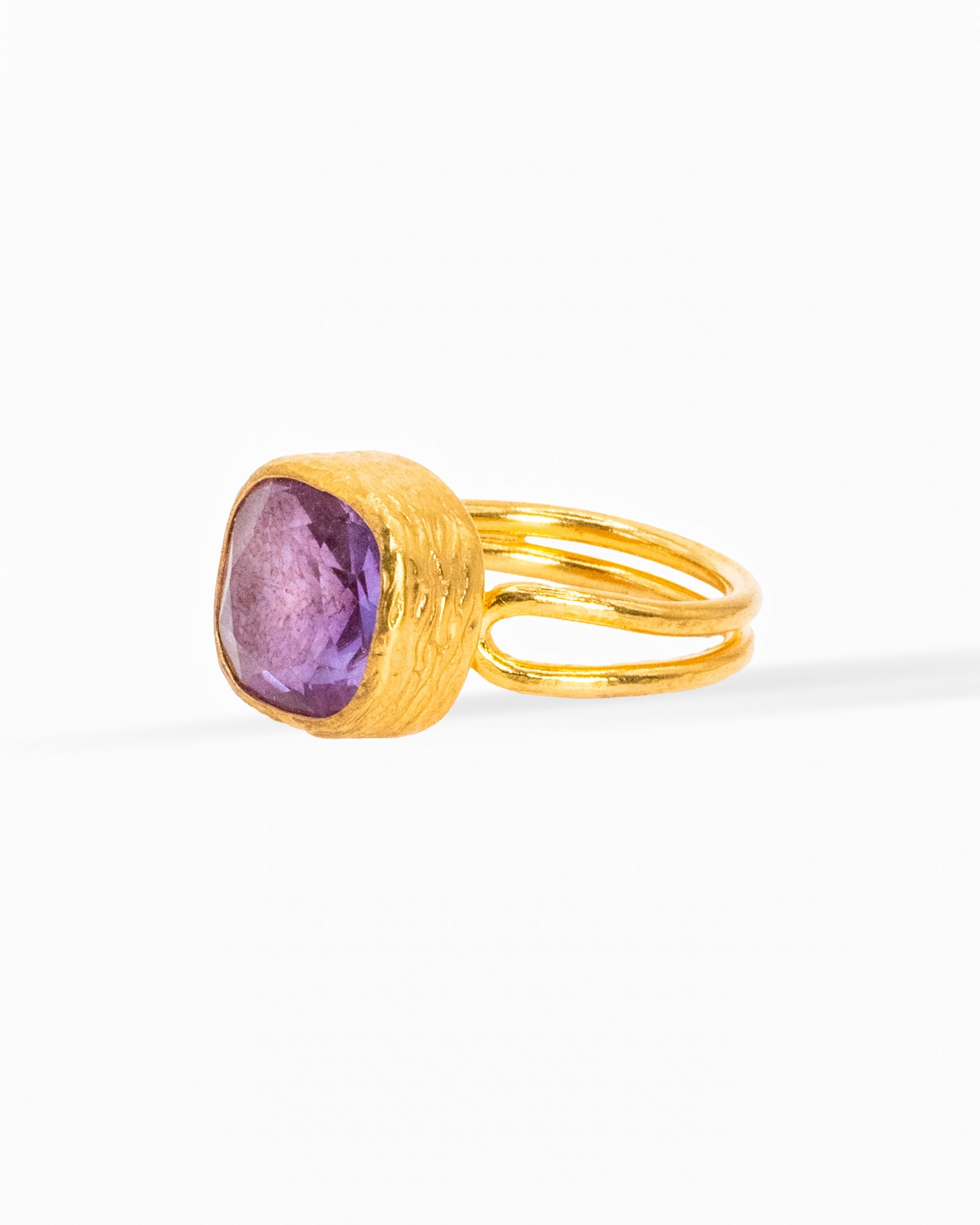 Golden Orchid Quartz Ring