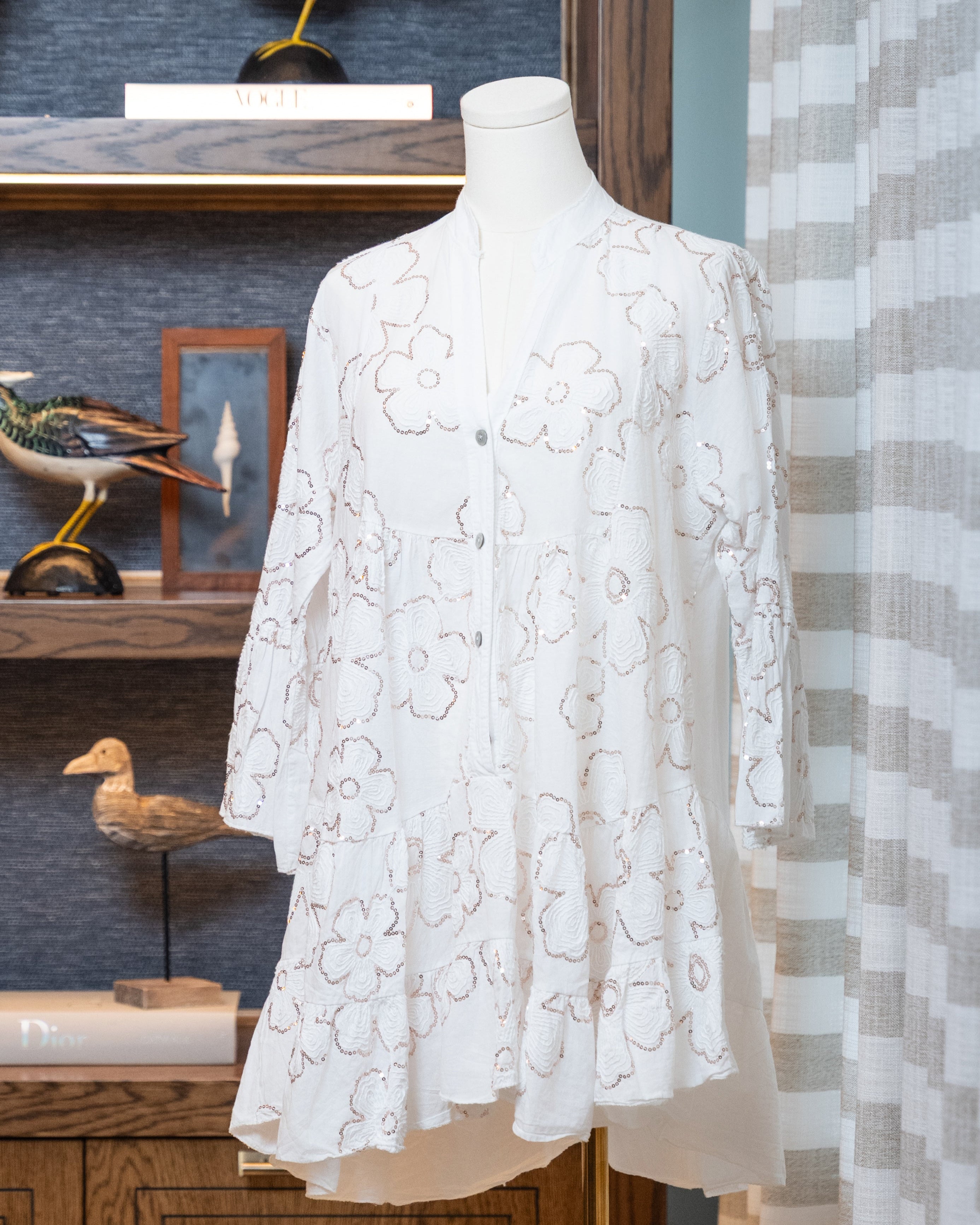 Embroidered Short Sequin Dress