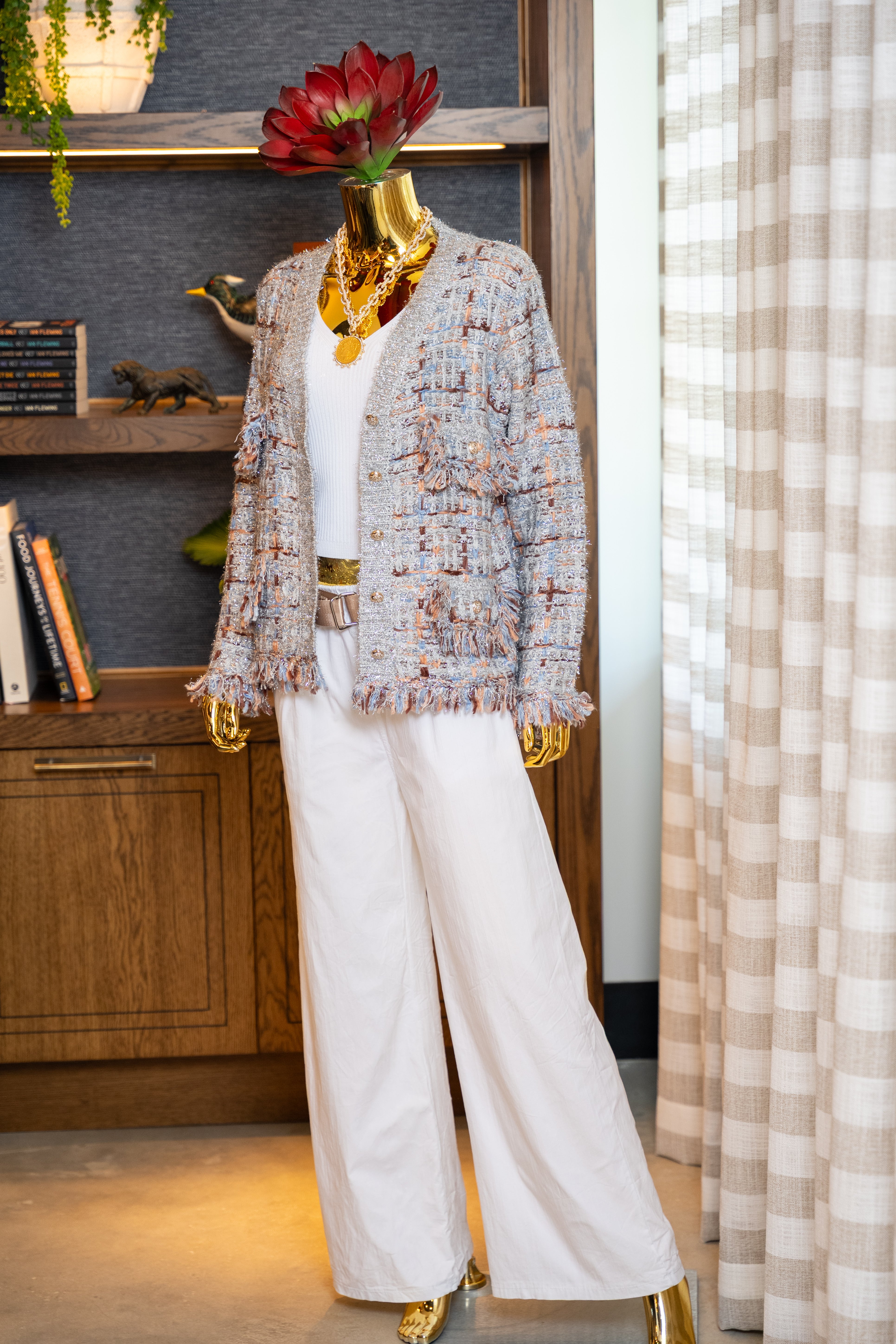 Chic Tweed Fringe Cardigan Jacket