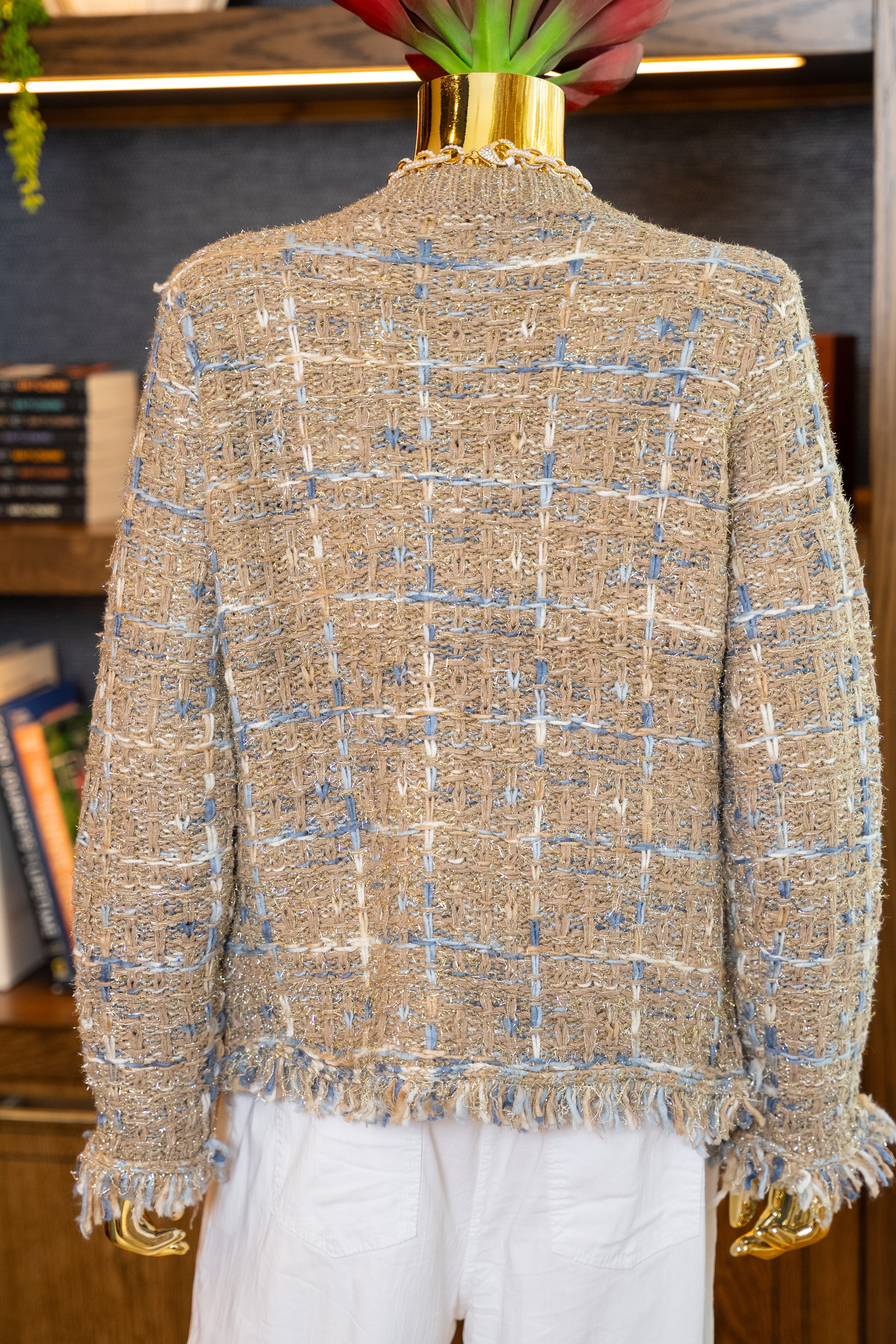 Chic Tweed Fringe Cardigan Jacket