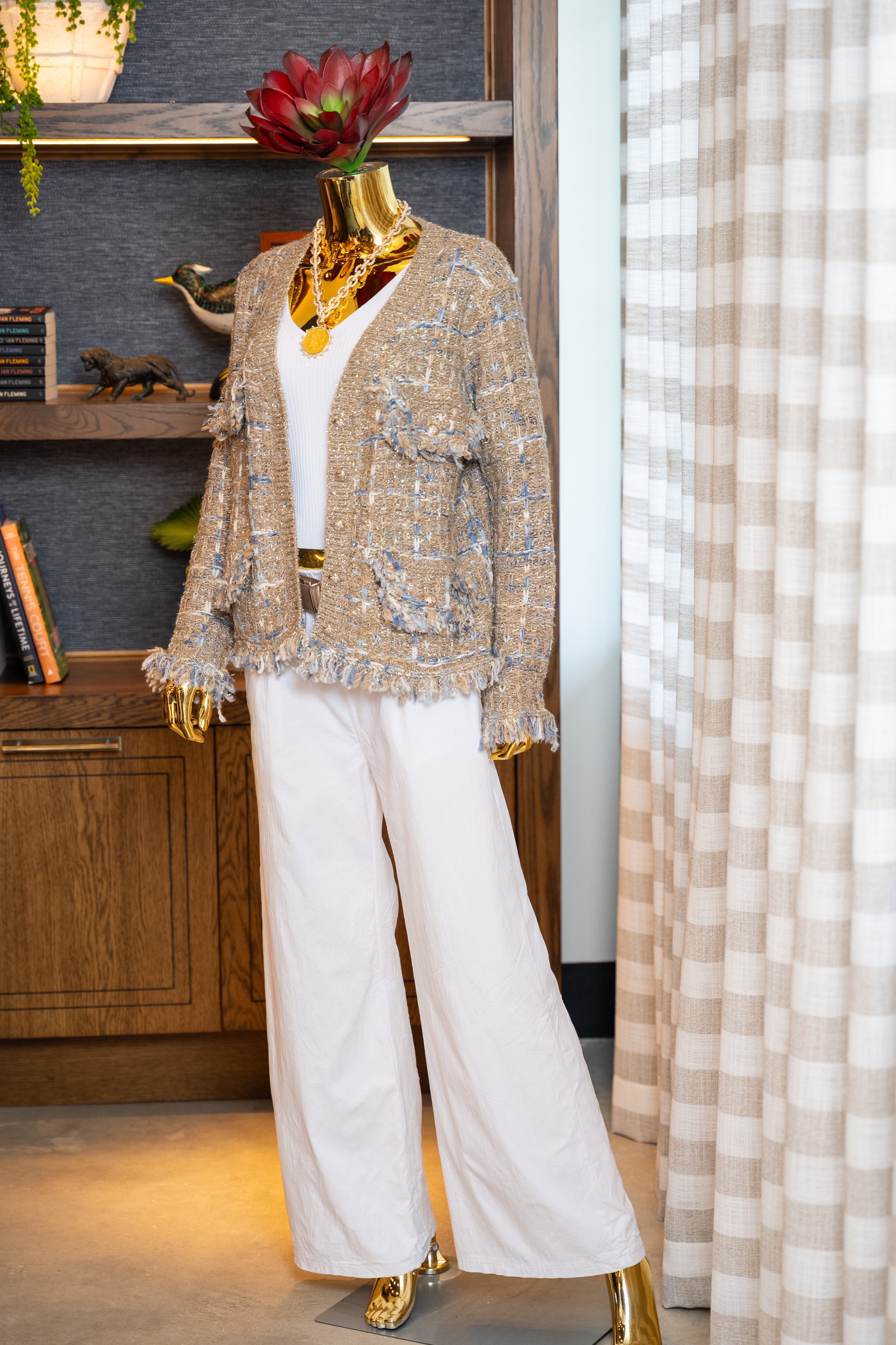 Chic Tweed Fringe Cardigan Jacket