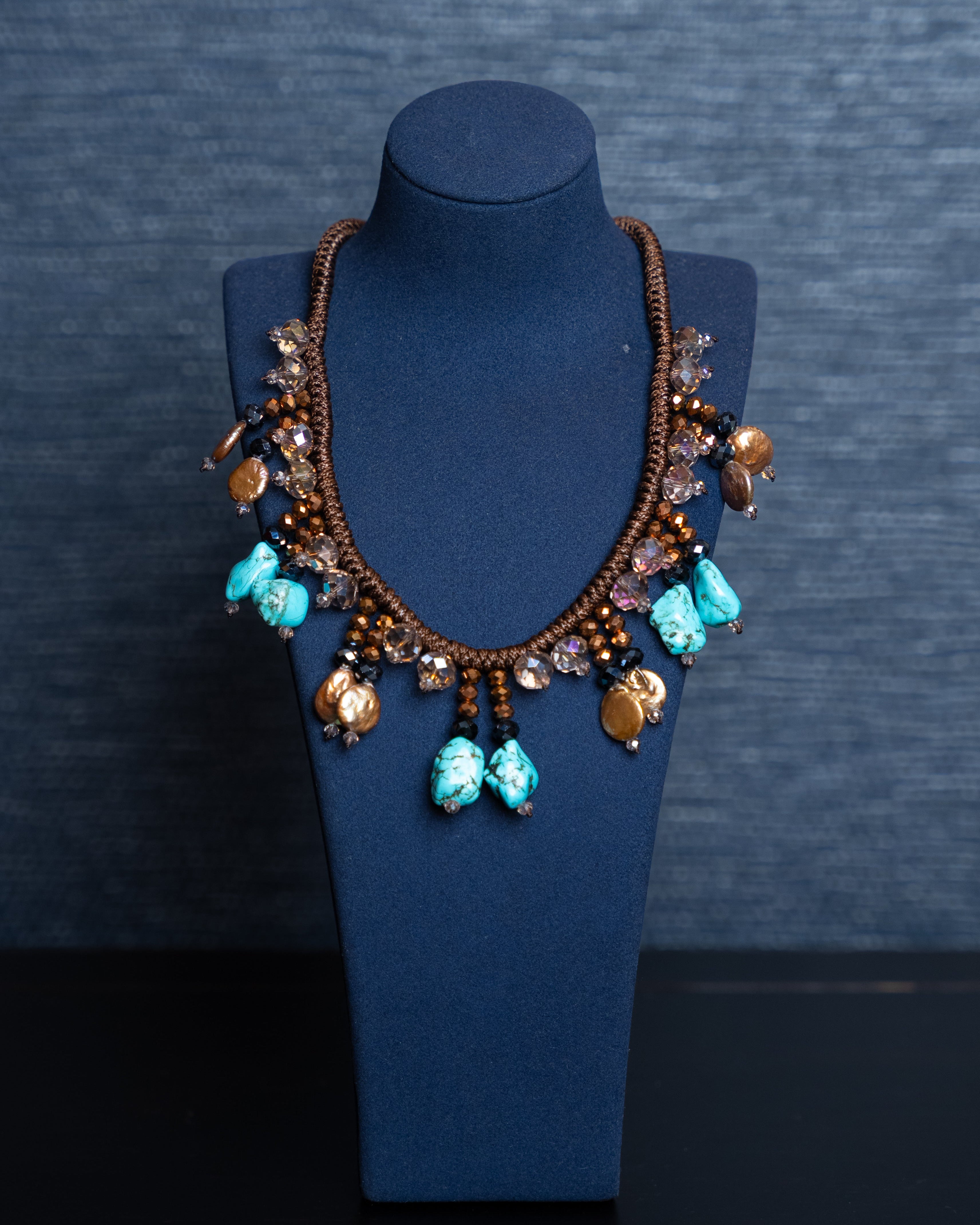 Turquoise Copper Coin Boheme Necklace