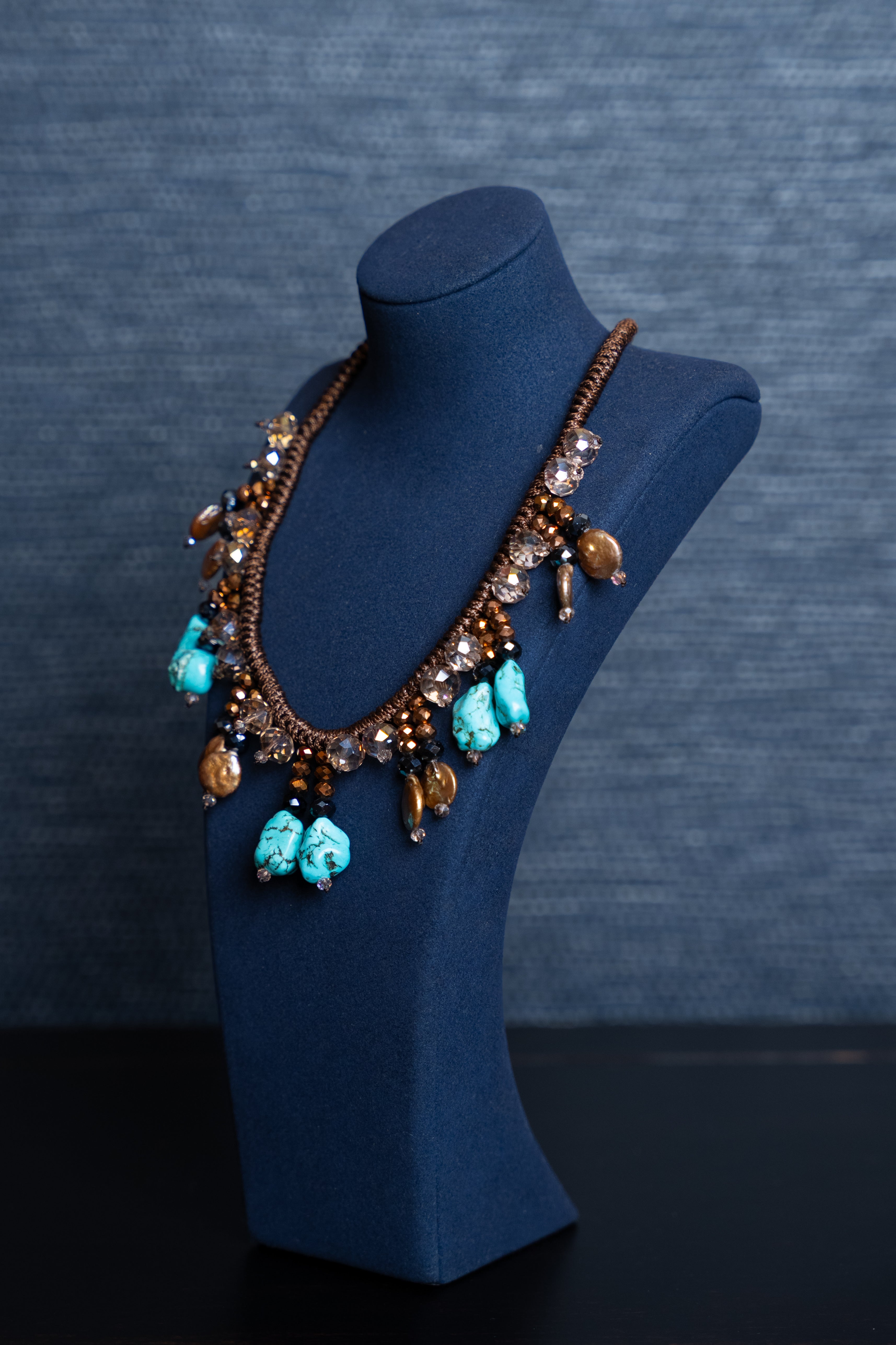 Turquoise Copper Coin Boheme Necklace