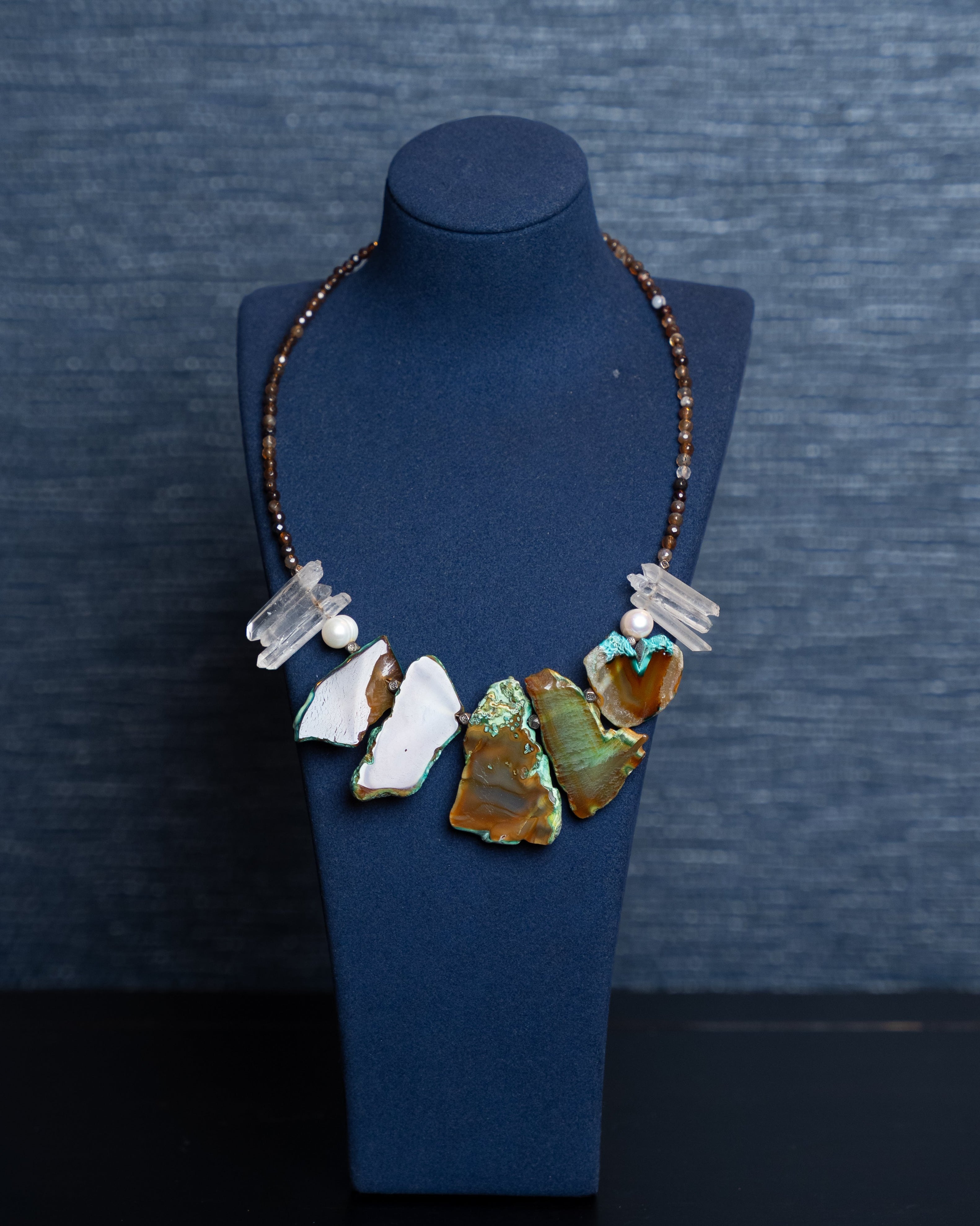 Desert Horizon Sliced Agate Quartz Necklace