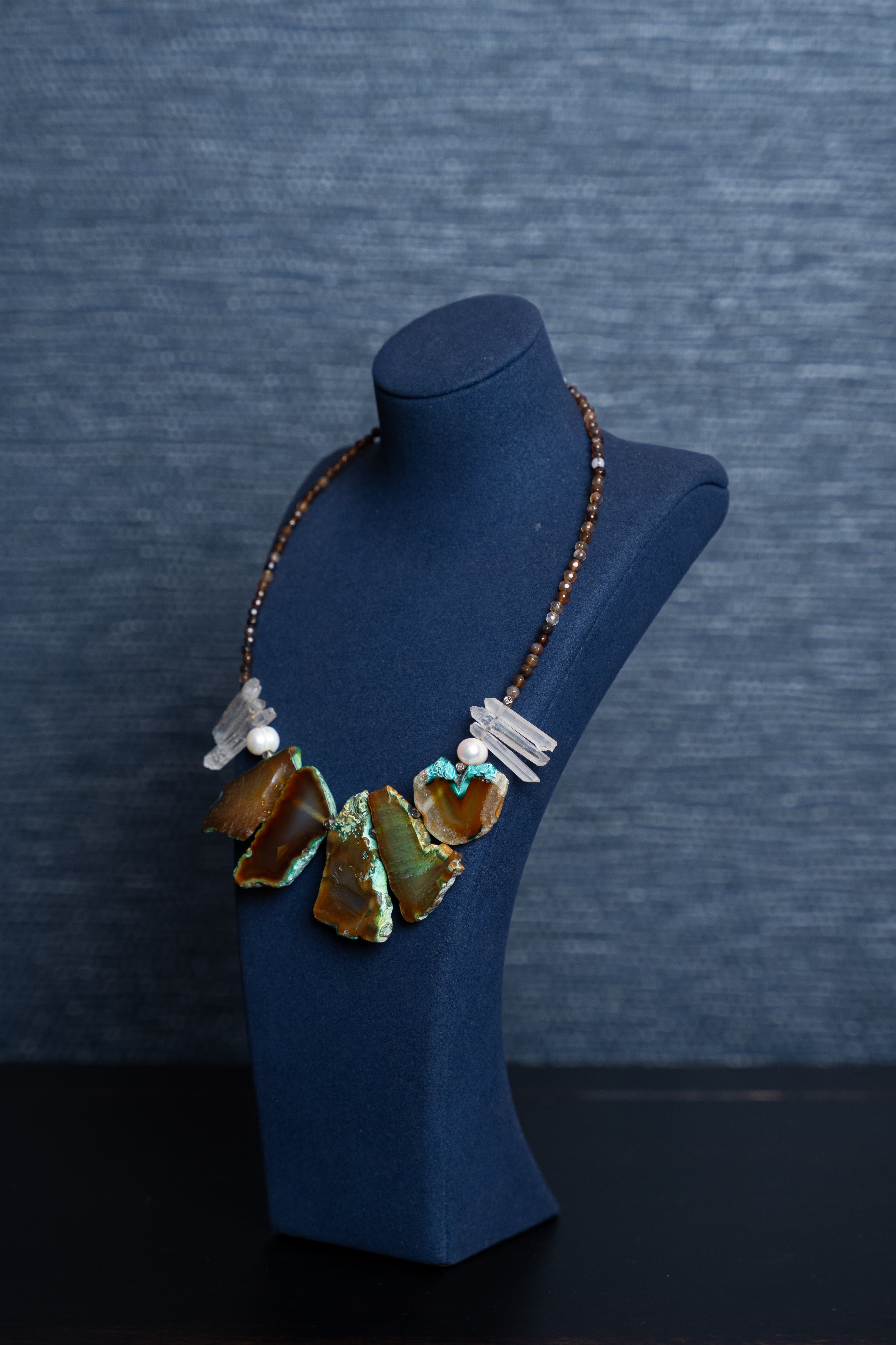 Desert Horizon Sliced Agate Quartz Necklace