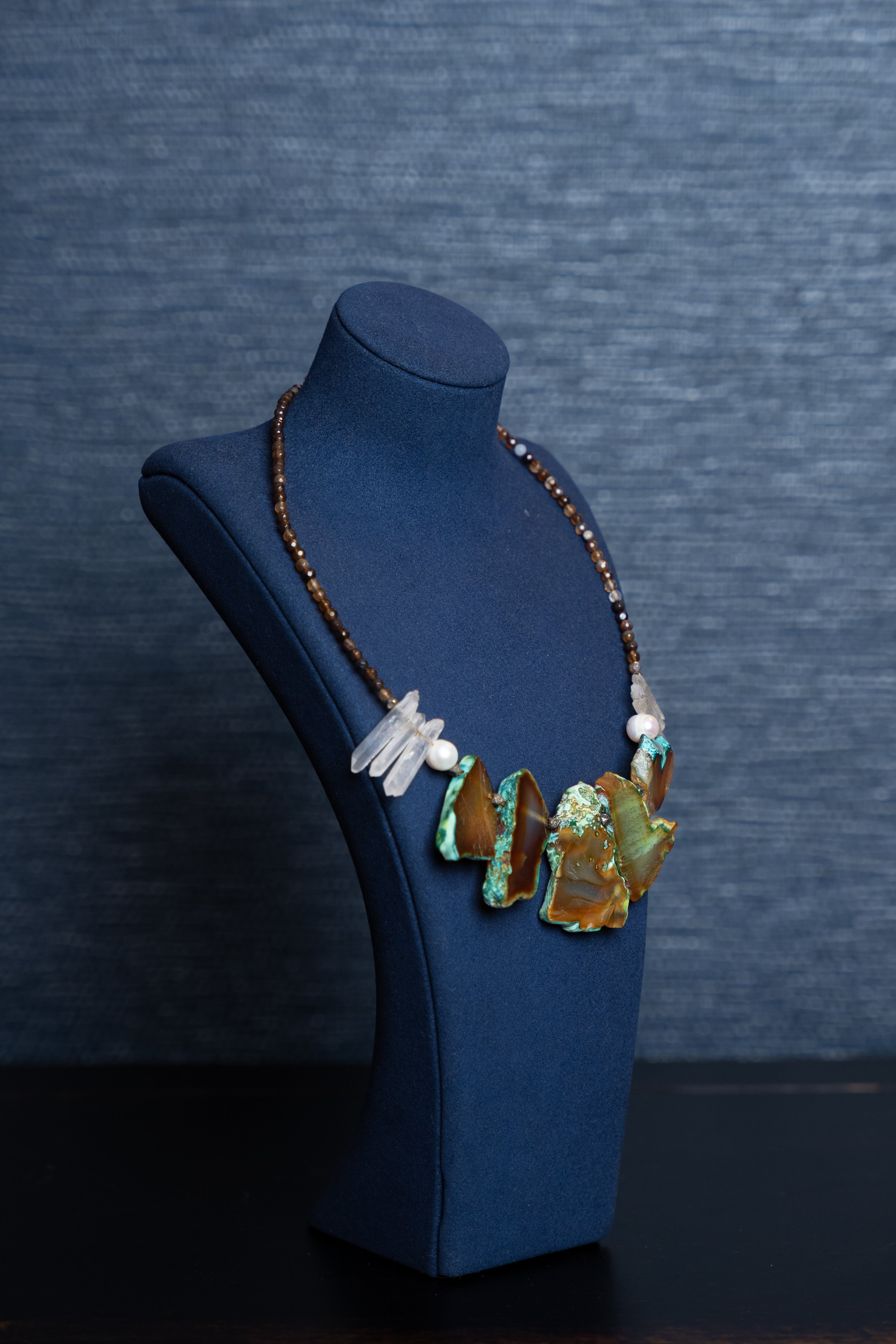 Desert Horizon Sliced Agate Quartz Necklace