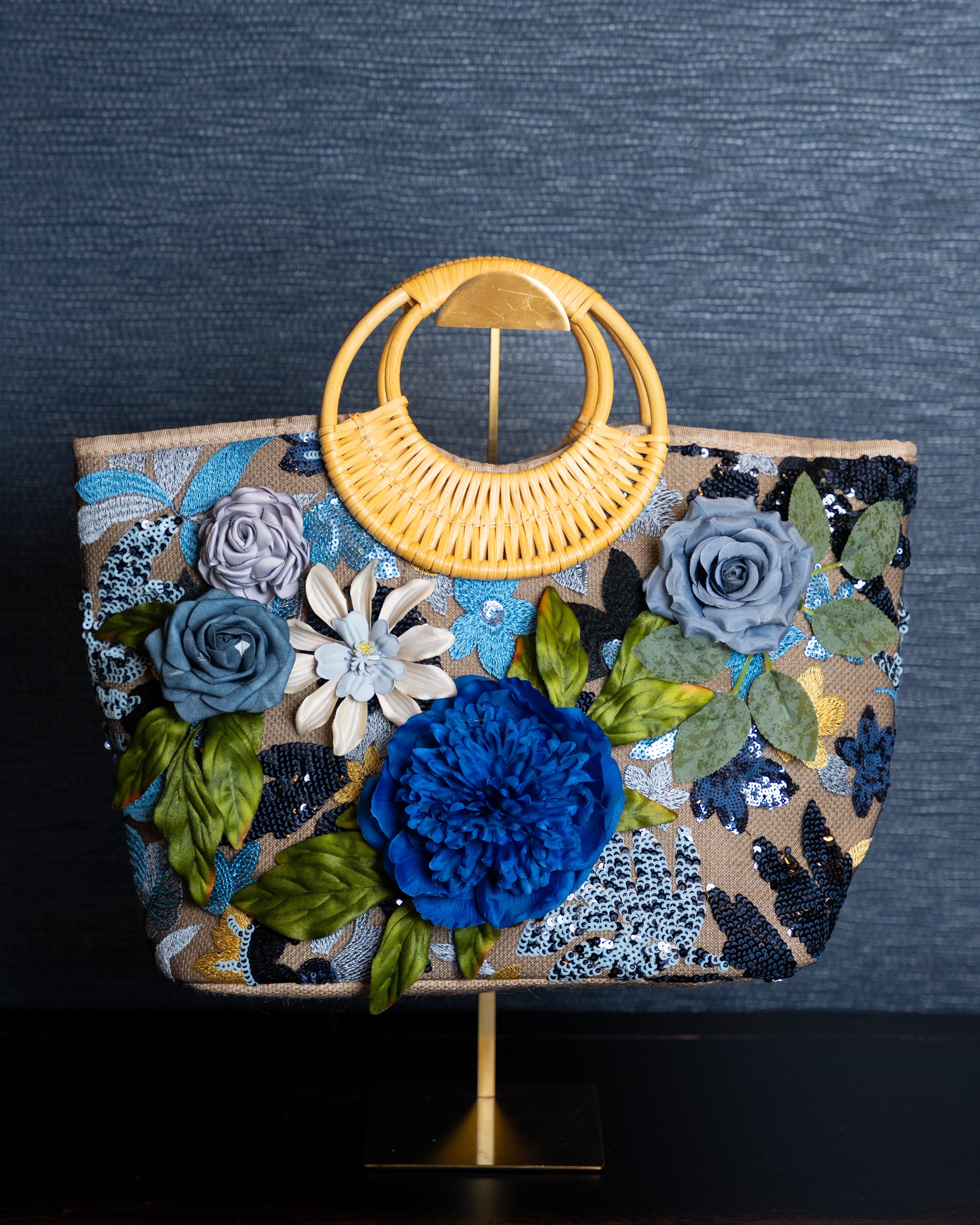 Blue Peony Garden Tote