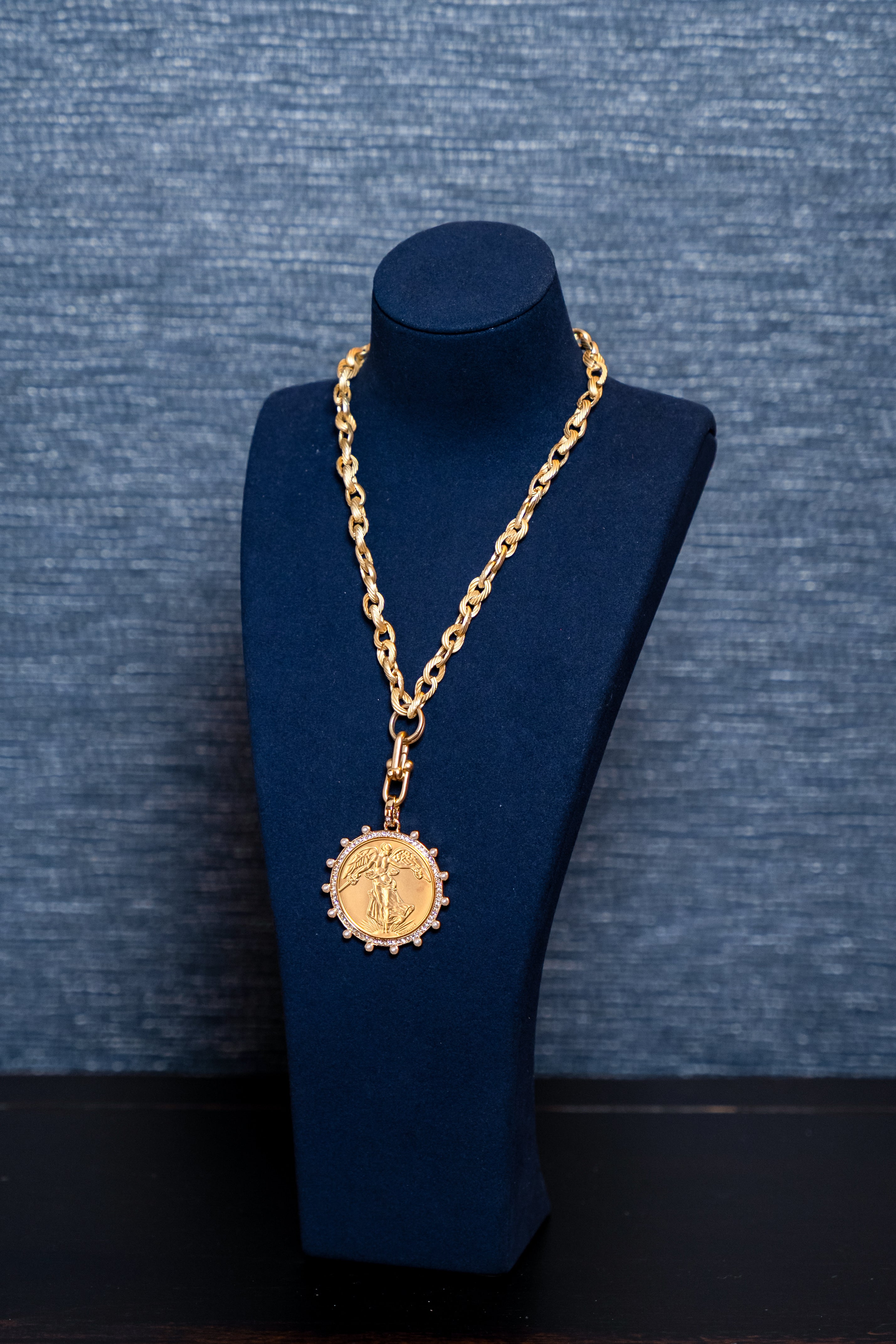 Gold St. Michael Medallion Necklace