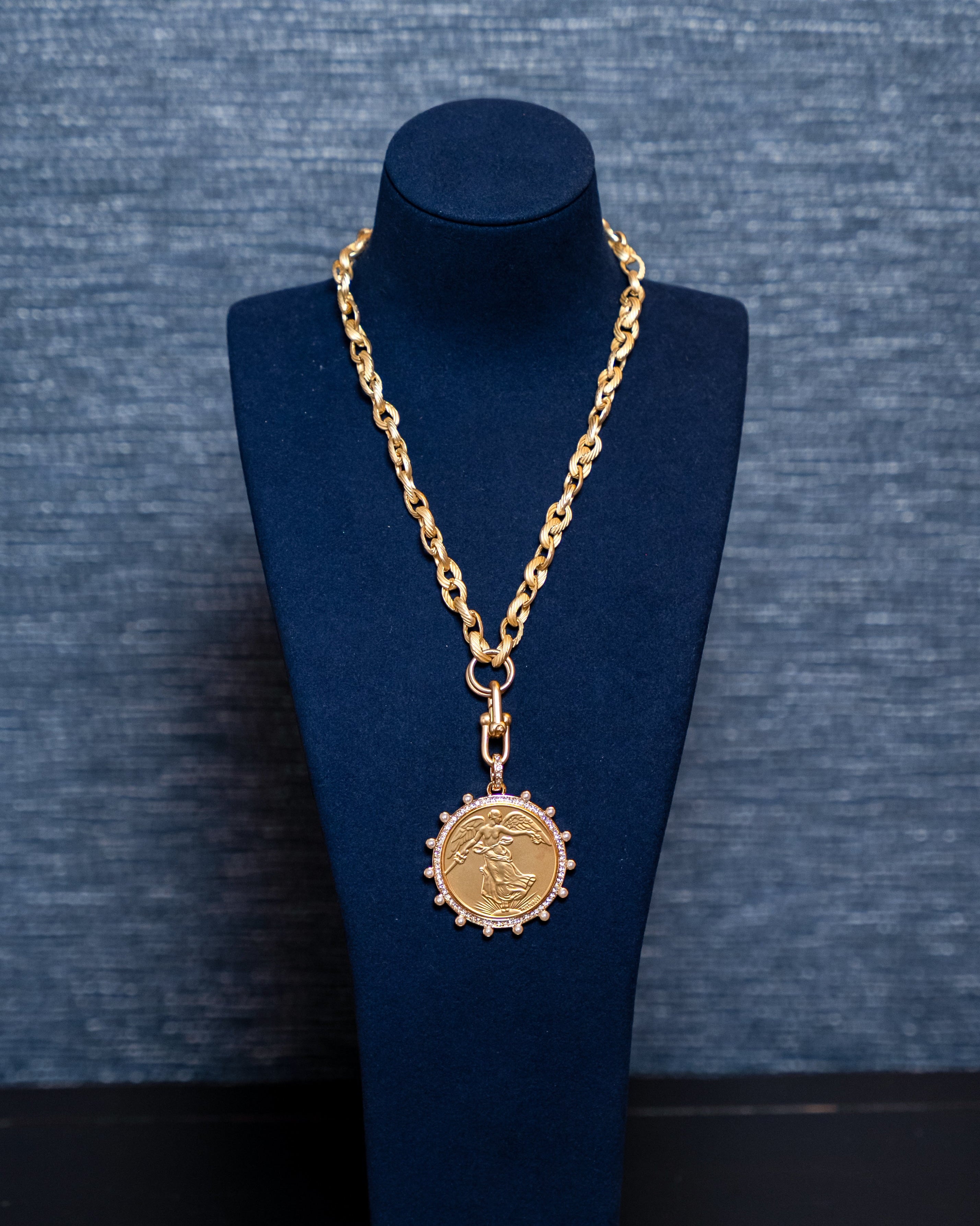 Gold St. Michael Medallion Necklace