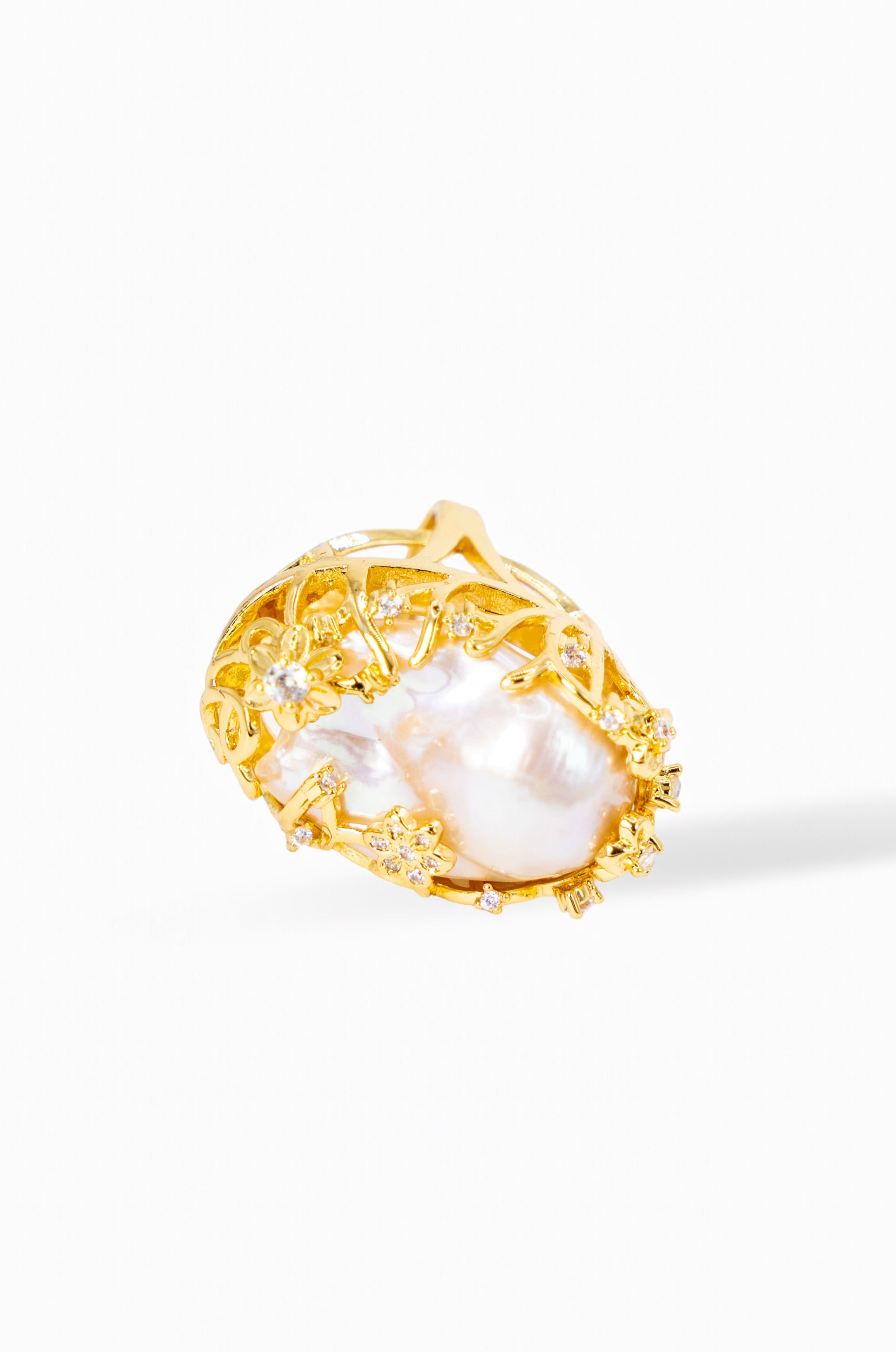 Baroque Pearl Royal Gold Ring