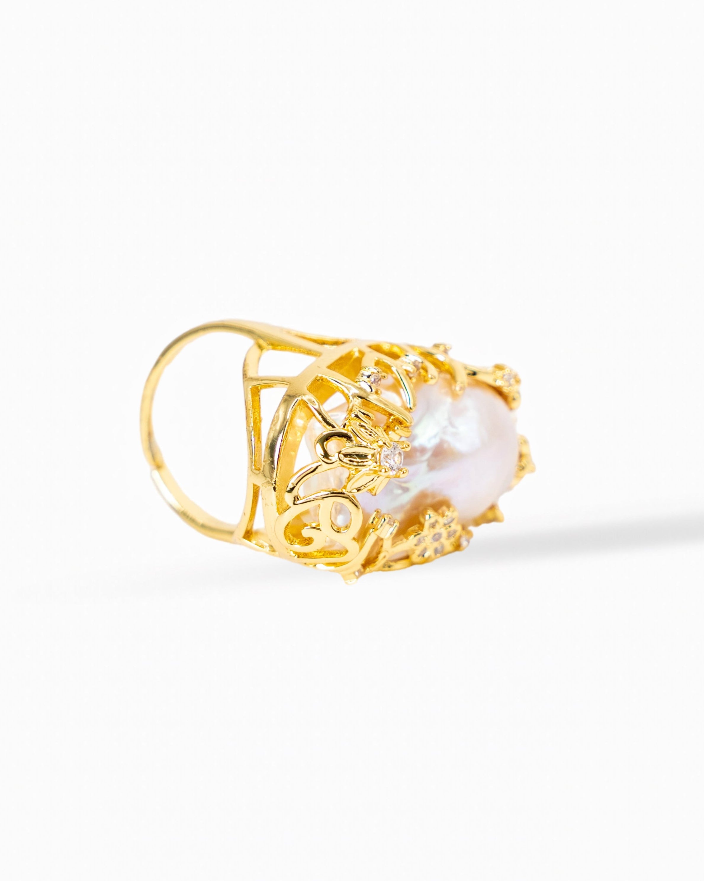 Baroque Pearl Royal Gold Ring