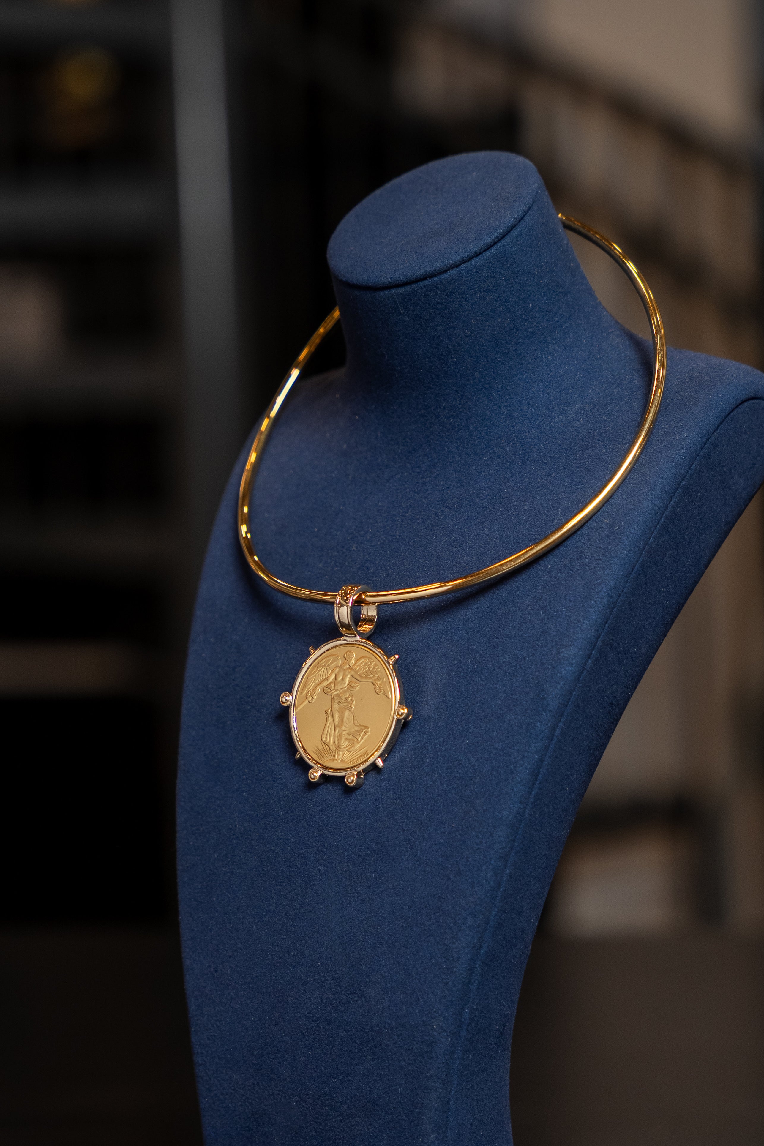 Victory Coin Torque Necklace