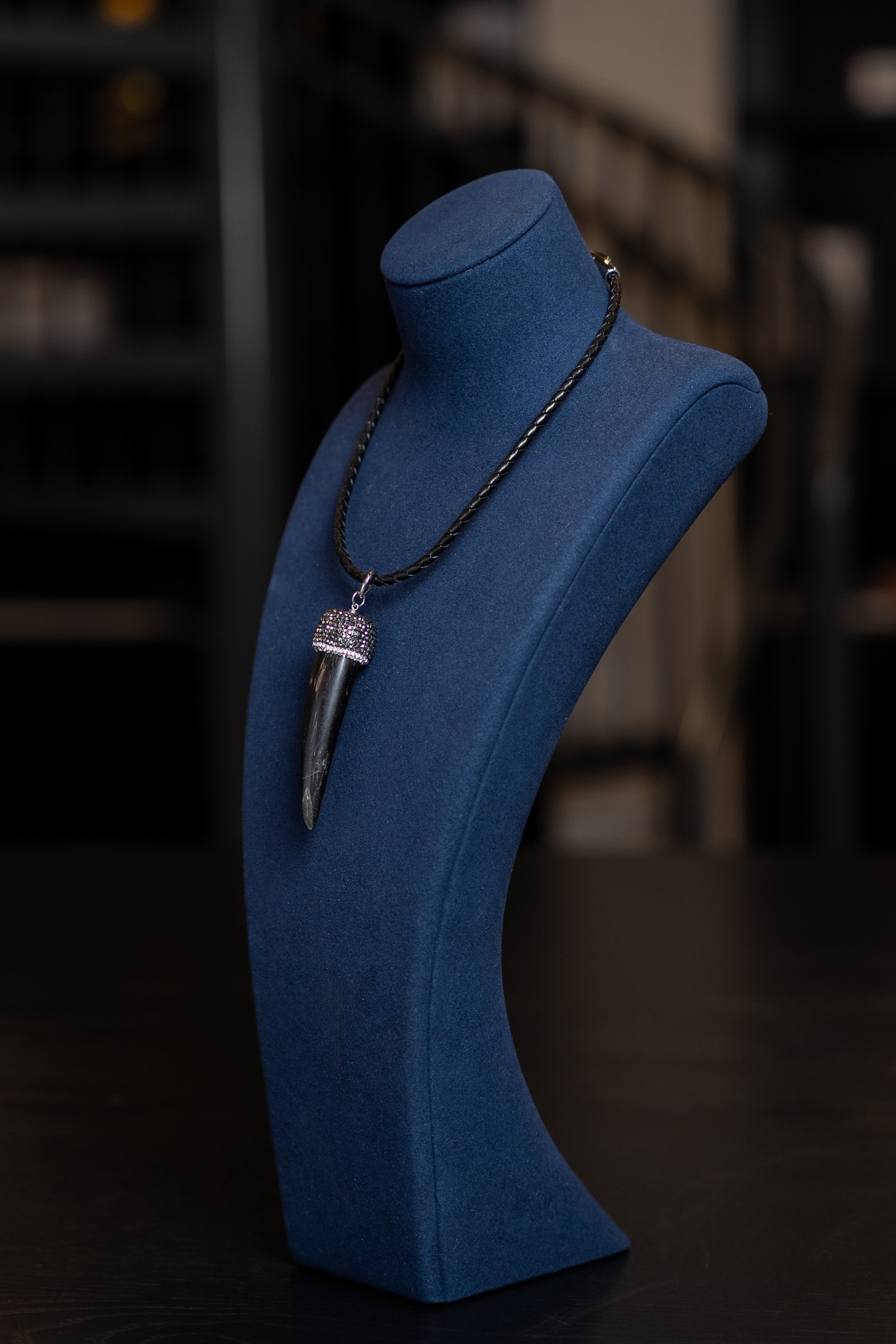 Black Horn Pendant Necklace