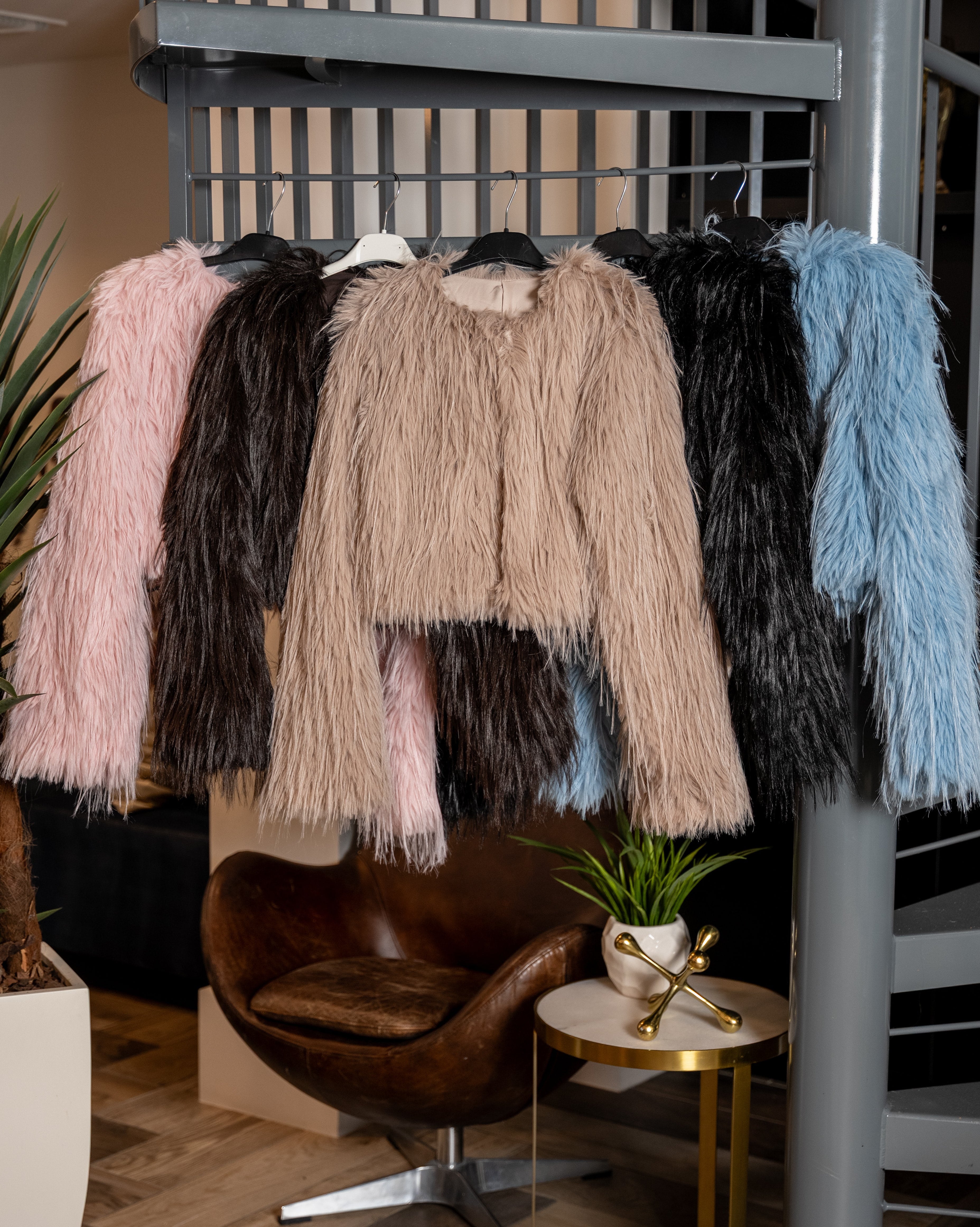 Parisian Feather Knit Cropped Jackets