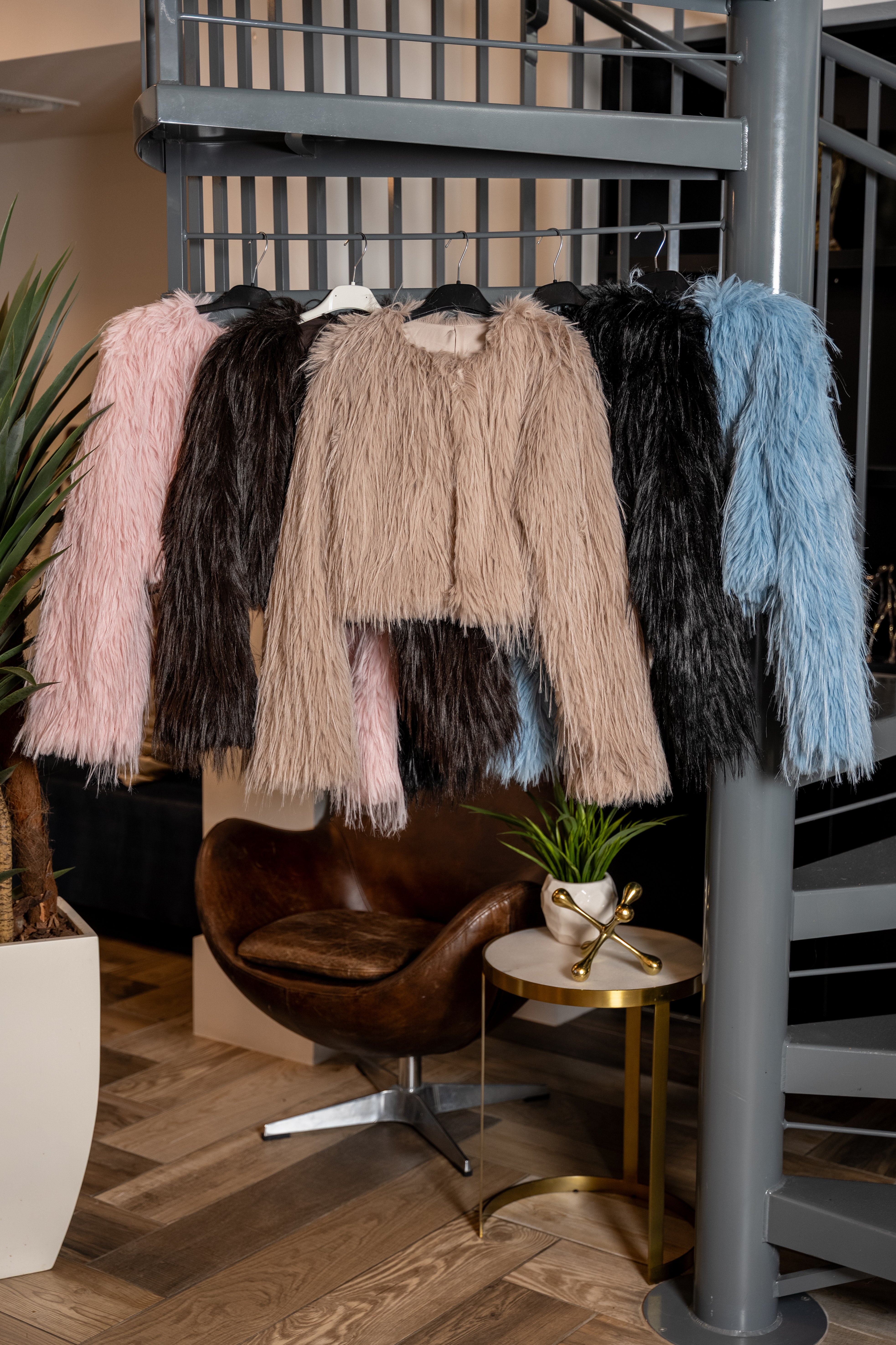 Parisian Feather Knit Cropped Jackets