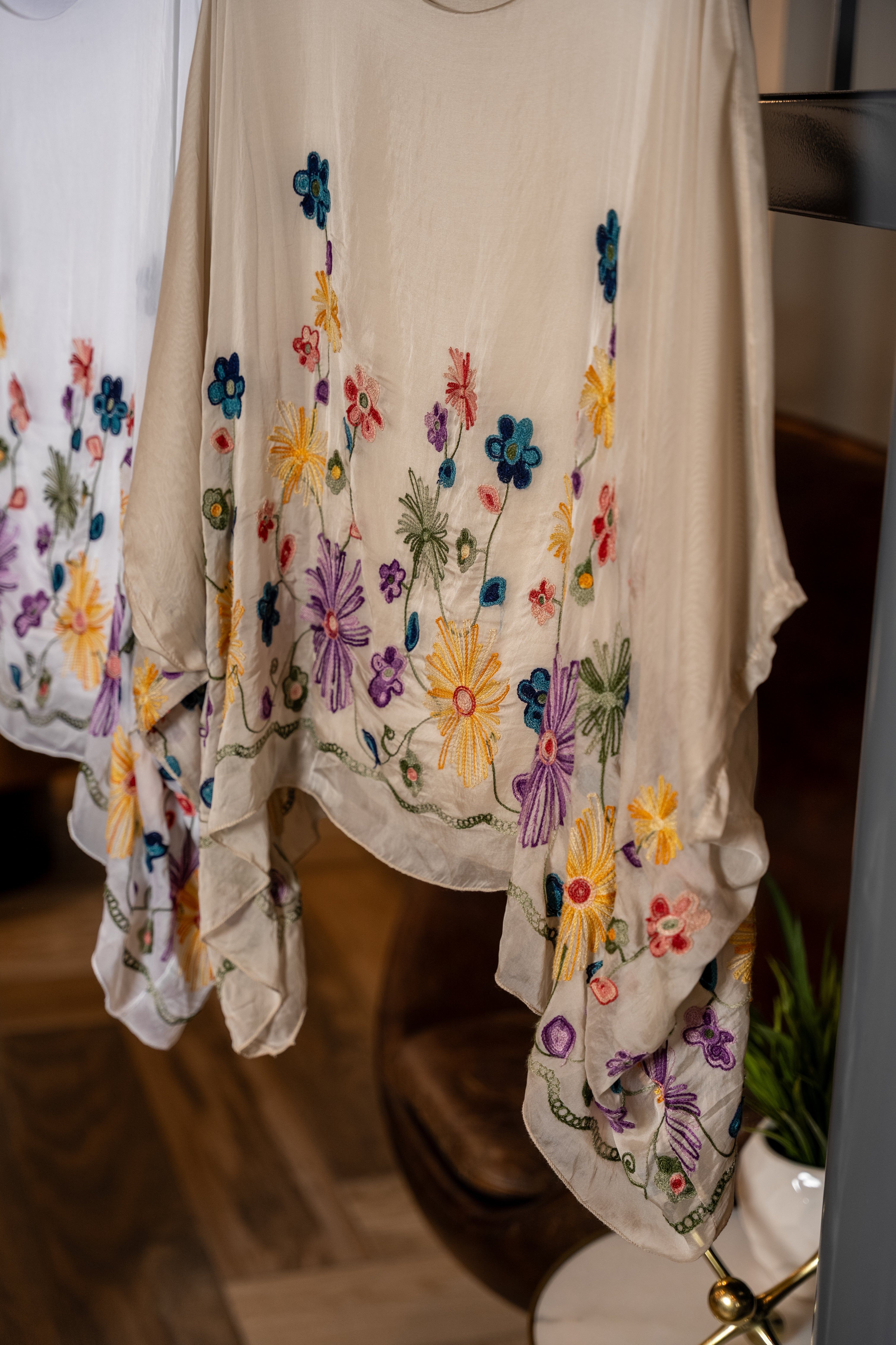 Embroidered Garden Silk Blouse