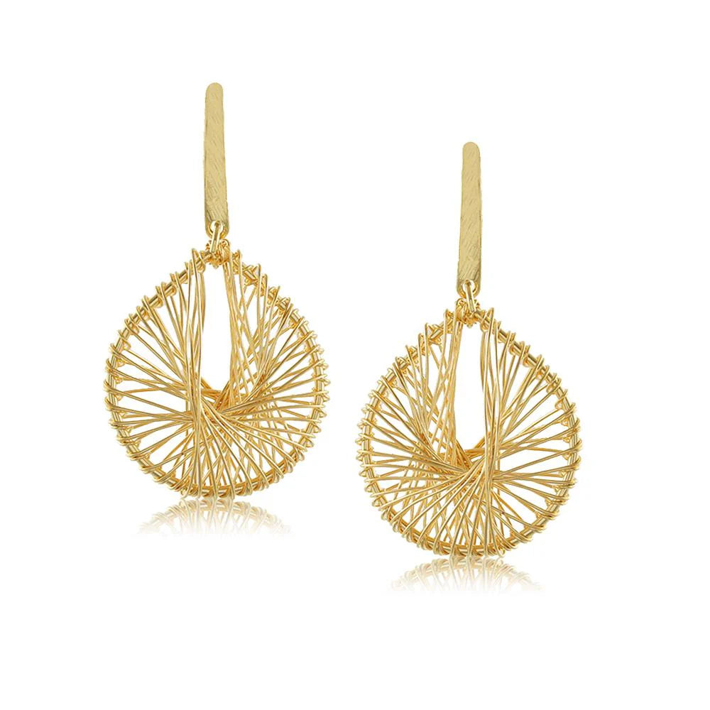Golden Thread Teardrop Earrings