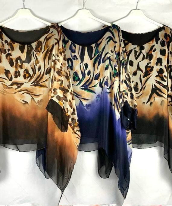 Italian Silk Animal Print Set- Top