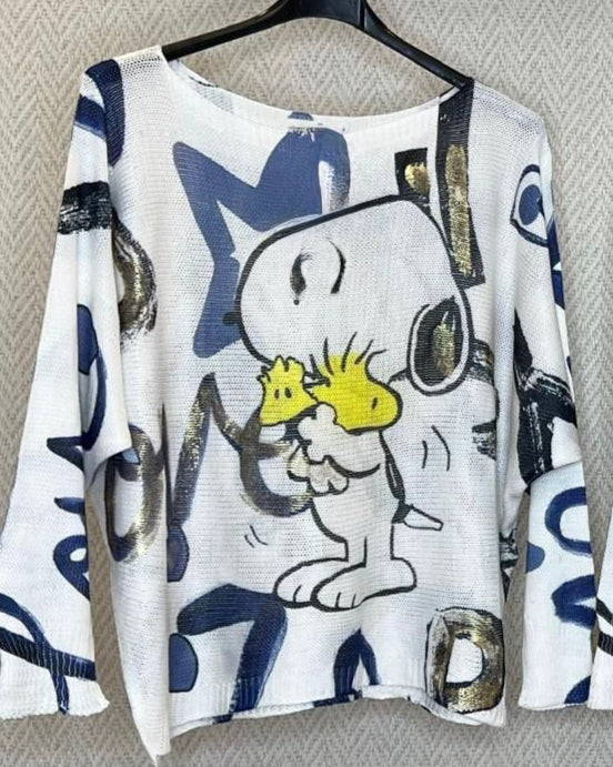 Snoopy & Woodstock Lightweight Sweater – Playful Comfort