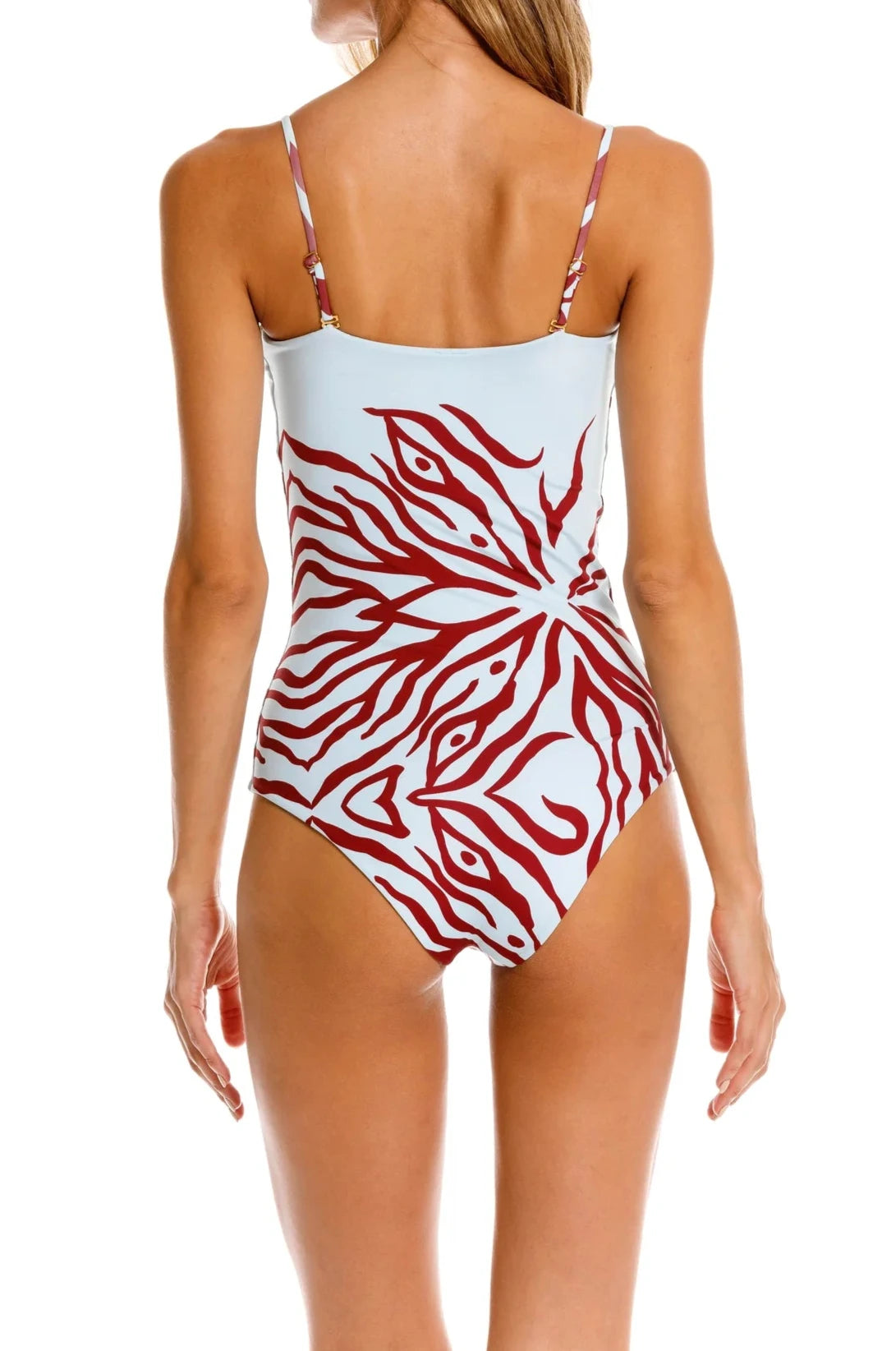 Coral Jungle One-Piece – Strapless with Halter Tie