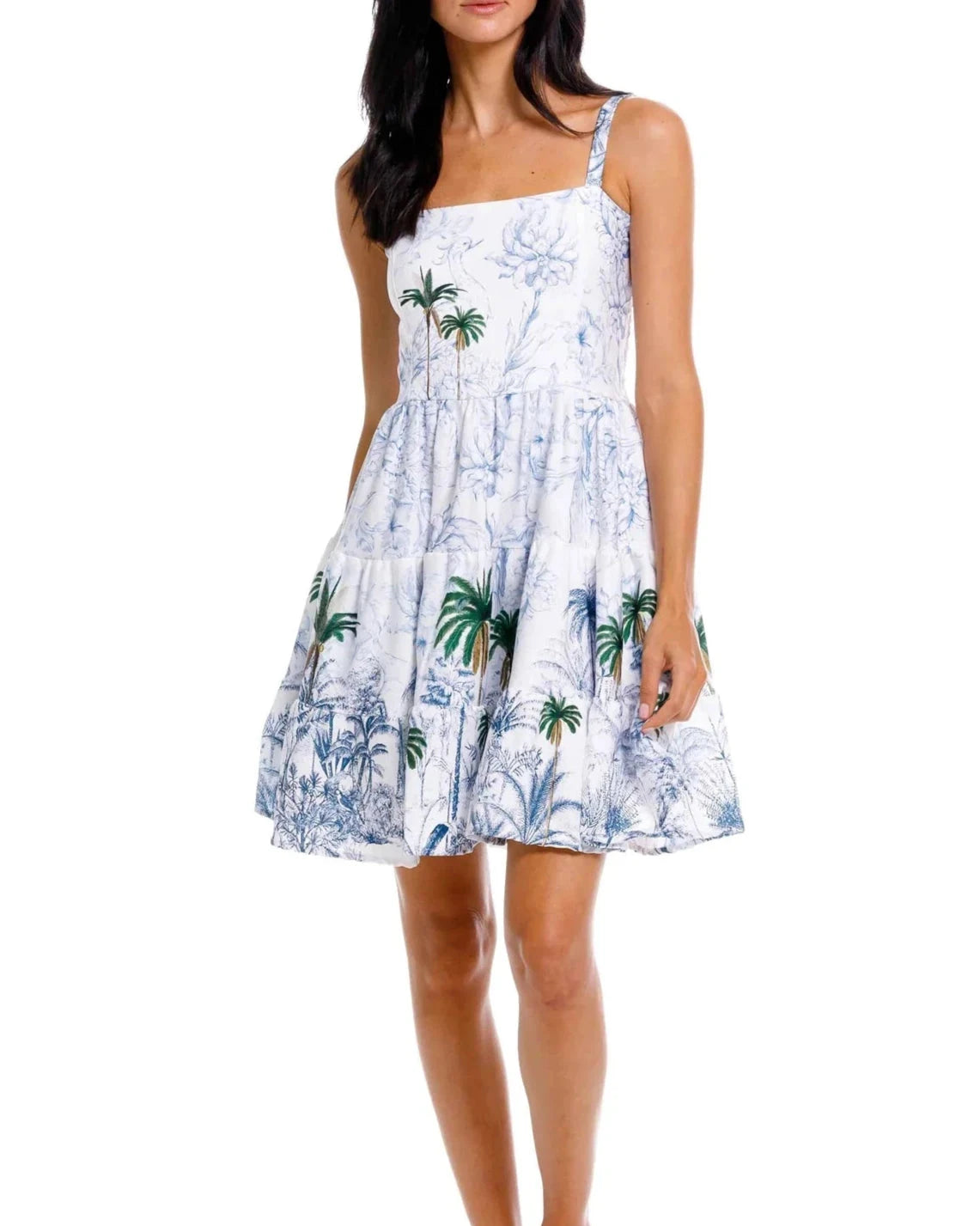 Palm Stretch Tiered Mini Dress