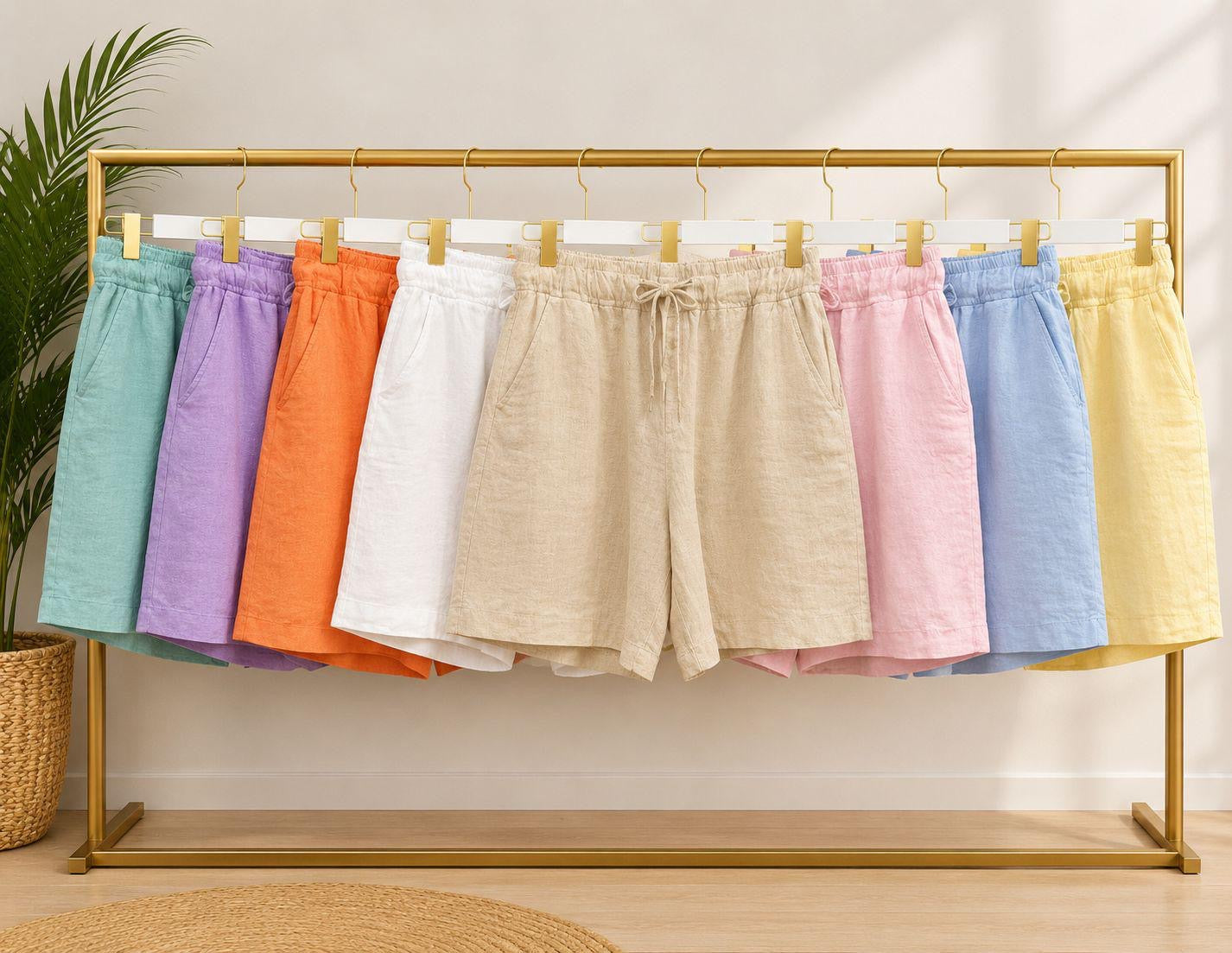 Linen Drawstring Shorts