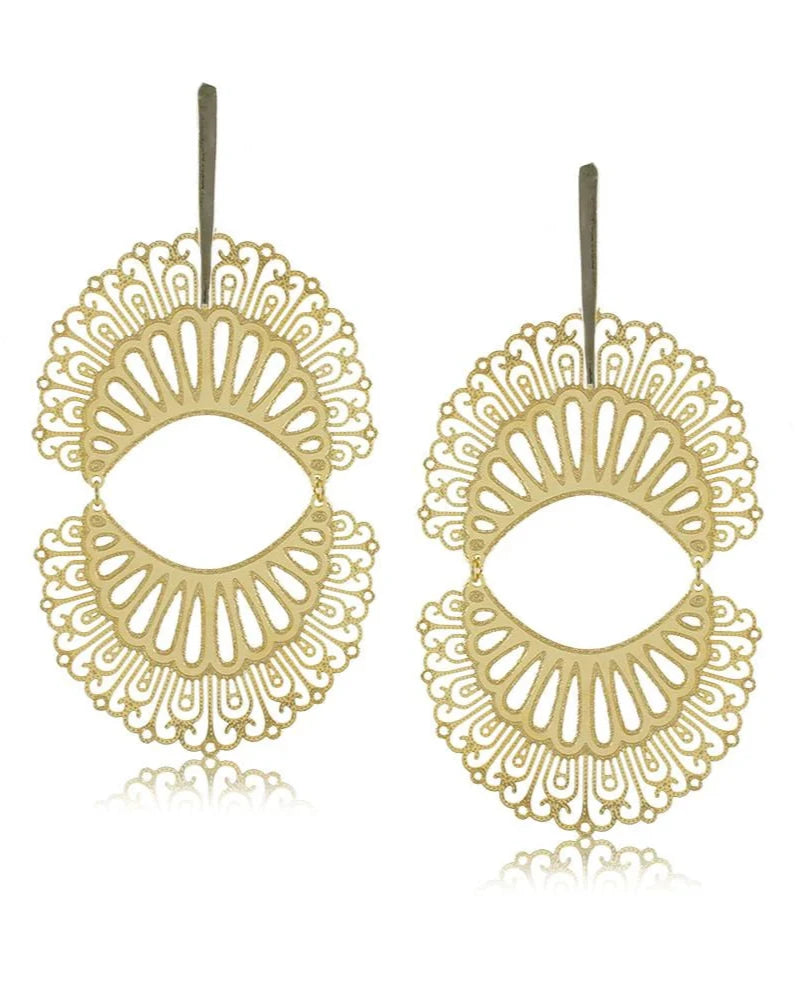 Soleil Fan Earrings – Double Lace Drop