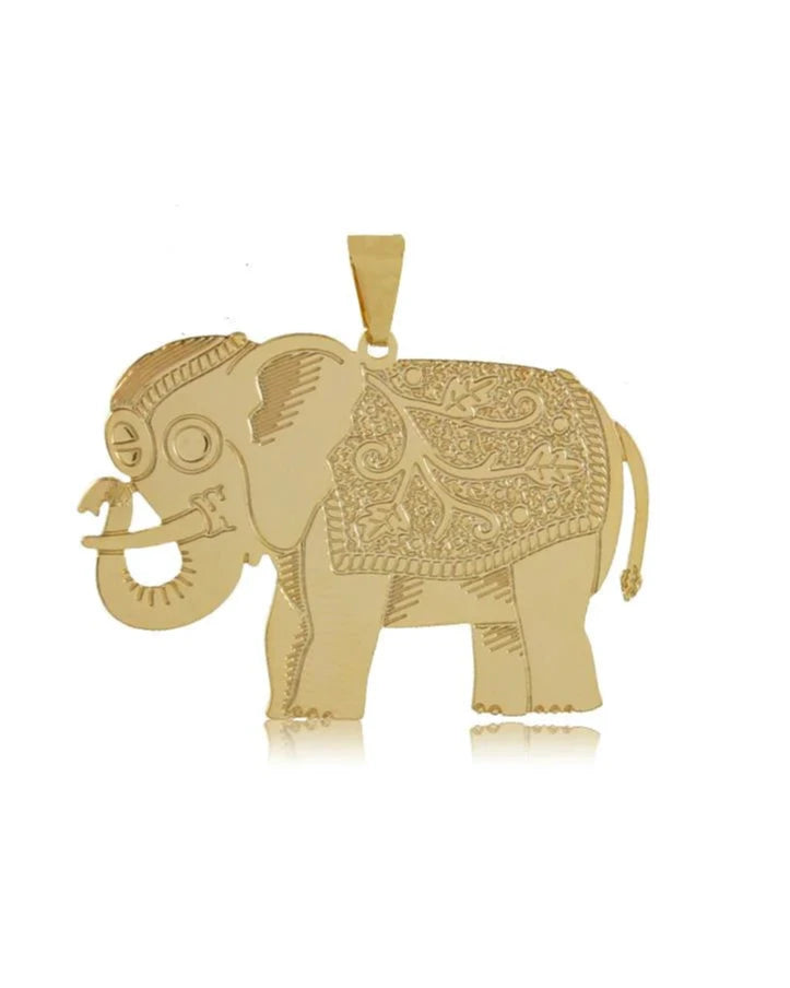 Royal Elephant Pendant – Gold-Plated Good Luck Charm