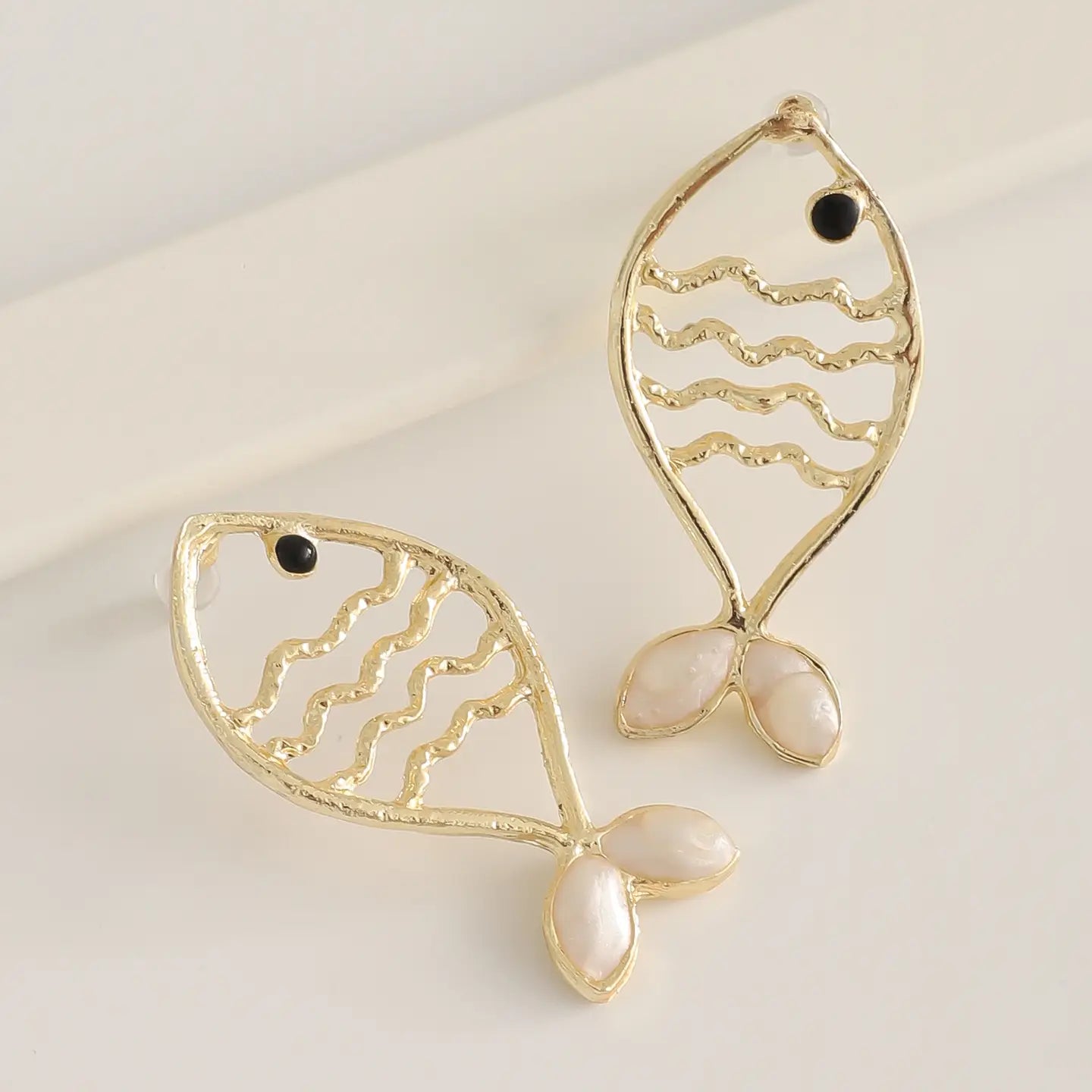 Golden Pisces Fish Earrings