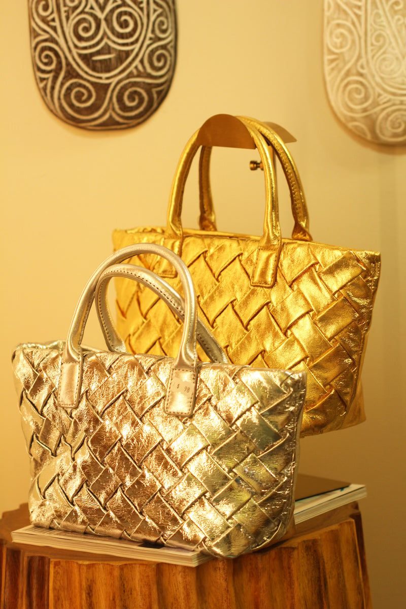 Gold or Silver  Pleated Bag