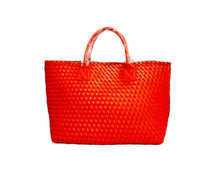 Load image into Gallery viewer, Woven RED Vegan leather Tote Bag
