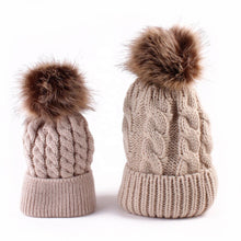 Load image into Gallery viewer, Mommy and Baby Beanies Pom Pom
