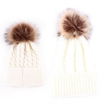 Load image into Gallery viewer, Mommy and Baby Beanies Pom Pom
