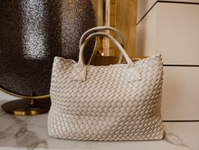 Load image into Gallery viewer, Coconut Woven Vegan Leather Bag Tote
