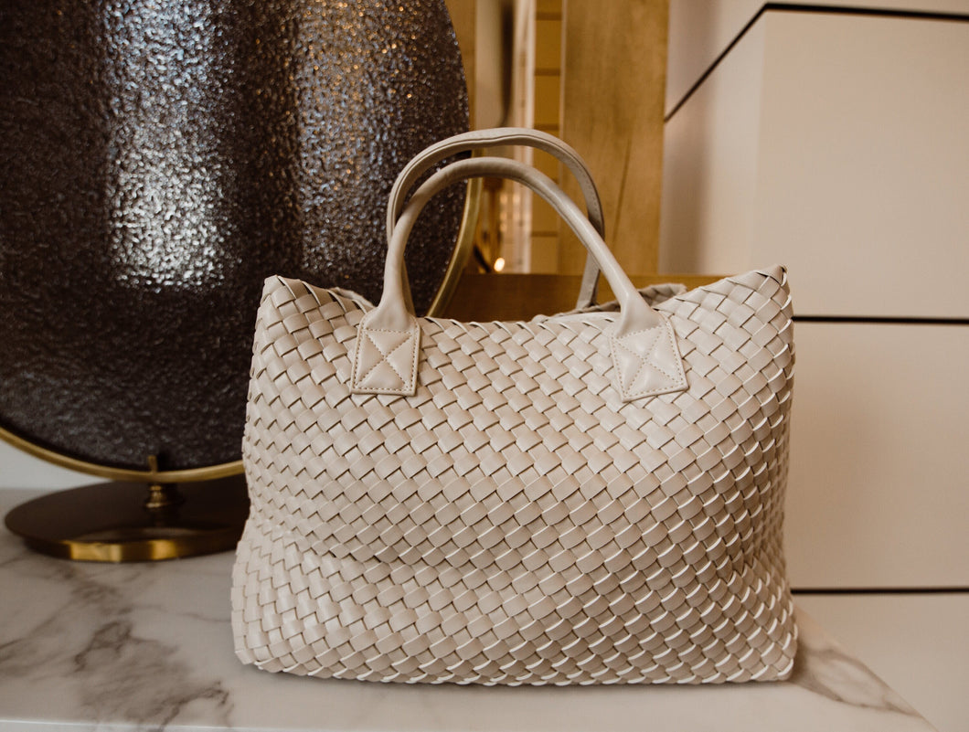 Coconut Woven Vegan Leather Bag Tote