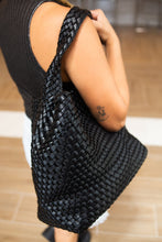 Load image into Gallery viewer, Woven Vegan Leather Black Bag
