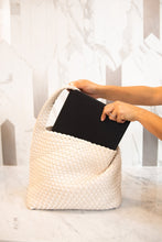 Load image into Gallery viewer, HandWoven Vegan Tote Off White
