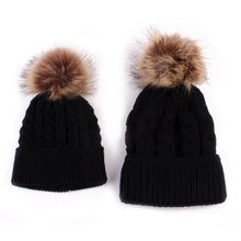 Load image into Gallery viewer, Mommy and Baby Beanies Pom Pom
