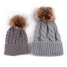 Load image into Gallery viewer, Mommy and Baby Beanies Pom Pom
