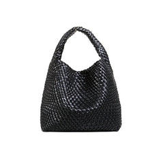 Load image into Gallery viewer, Woven Vegan Leather Black Bag
