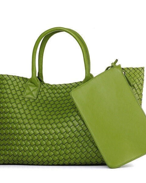 Basil Woven Vegan Leather Bag