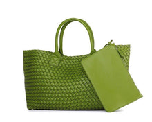 Load image into Gallery viewer, Basil Woven Vegan Leather Bag
