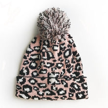 Load image into Gallery viewer, Leopard Print Beanies Pom Pom
