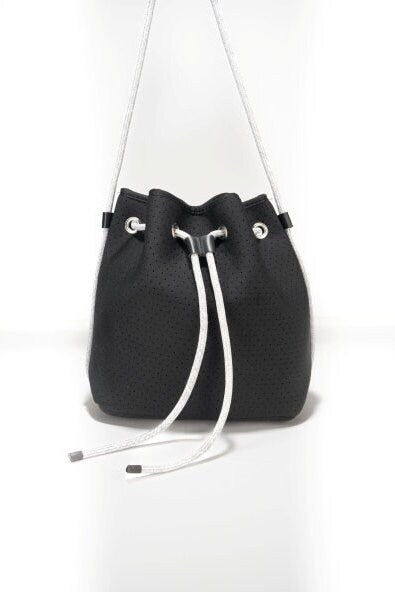 Neoprene Black Bucket  bag tote