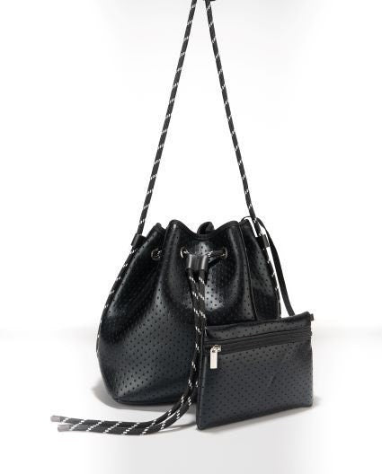 BUCKET Leatherette  Black Bag tote