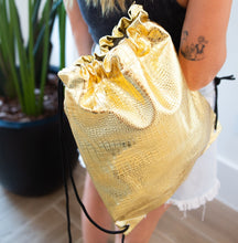 Load image into Gallery viewer, VEGAN Leather Gold Backpack
