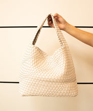 Load image into Gallery viewer, HandWoven Vegan Tote Off White
